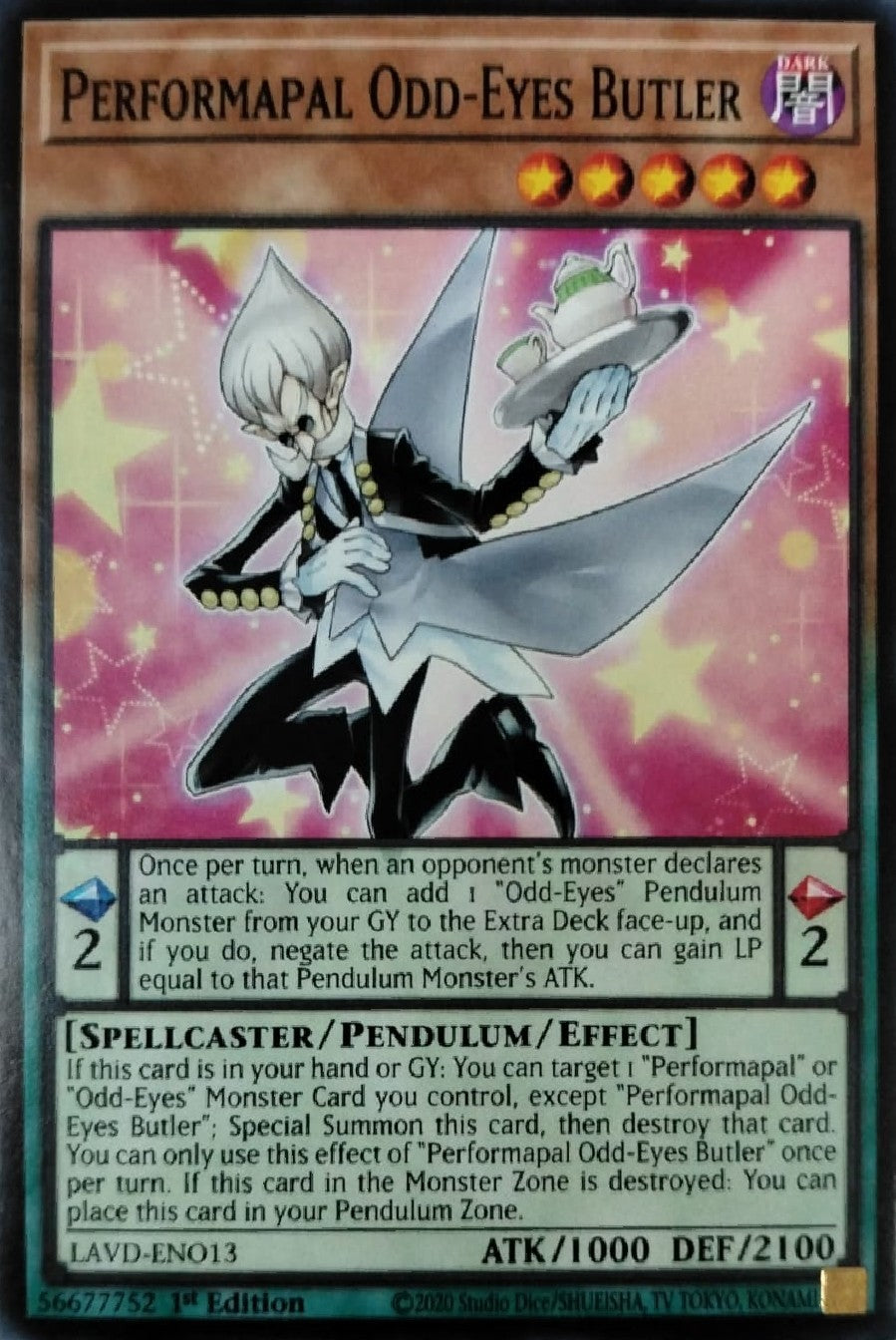Yugioh! Perfomapal Odd-Eyes Butler LAVD-ENO13 1st Edition