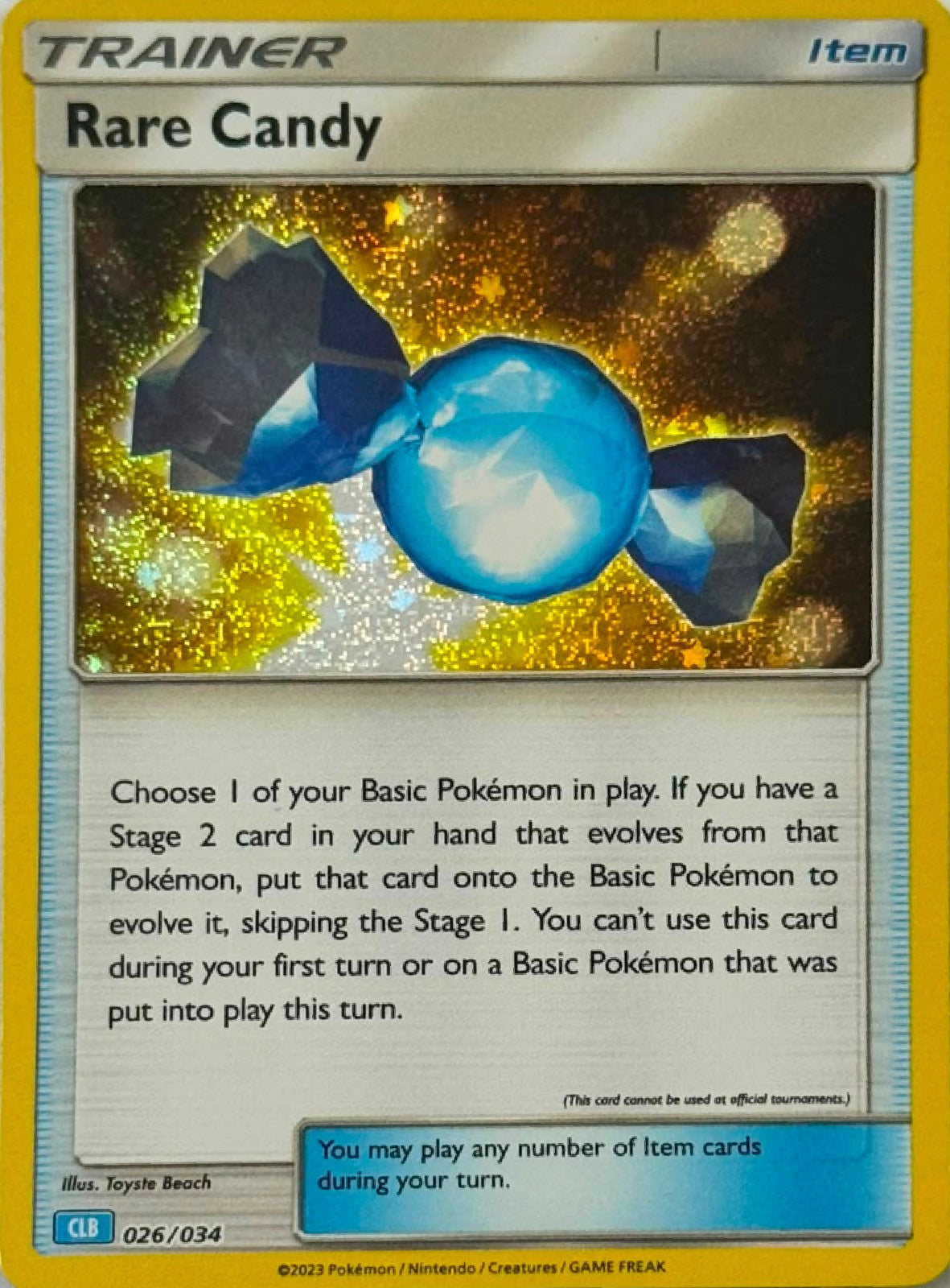 Pokémon Tcg Rare Candy 026/034 (CLB) Holo