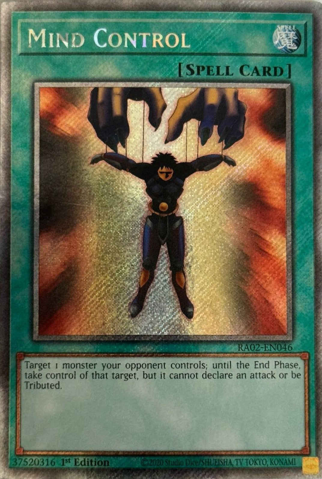 Yugioh! Mind Control RA02-EN046 1st Editon Platinum Secret Rare