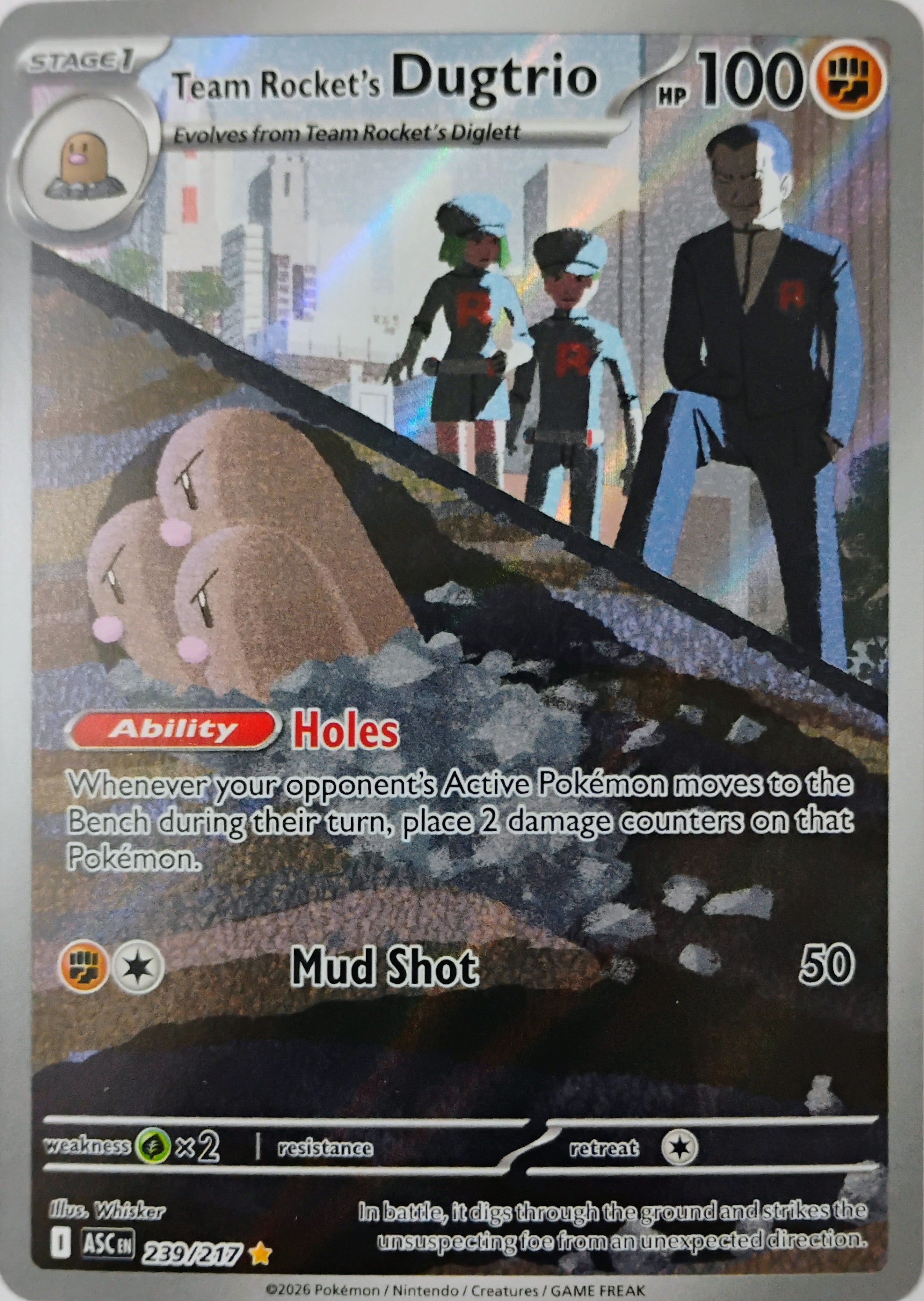 Pokémon tcg Team Rocket's Dugtrio 239/217