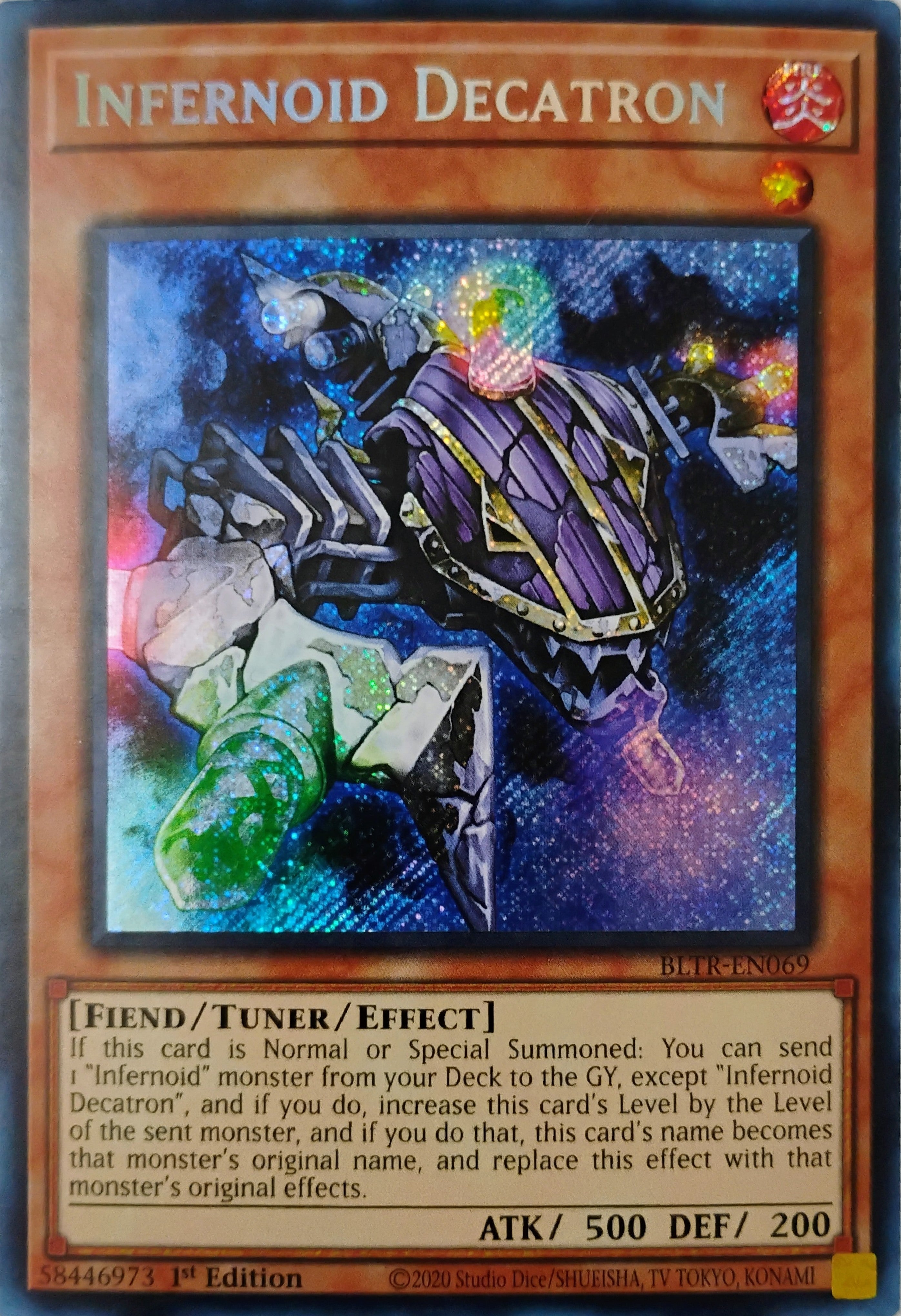 Yugioh! Infernoid Decatron Bltr-en069 secreta 1st edition