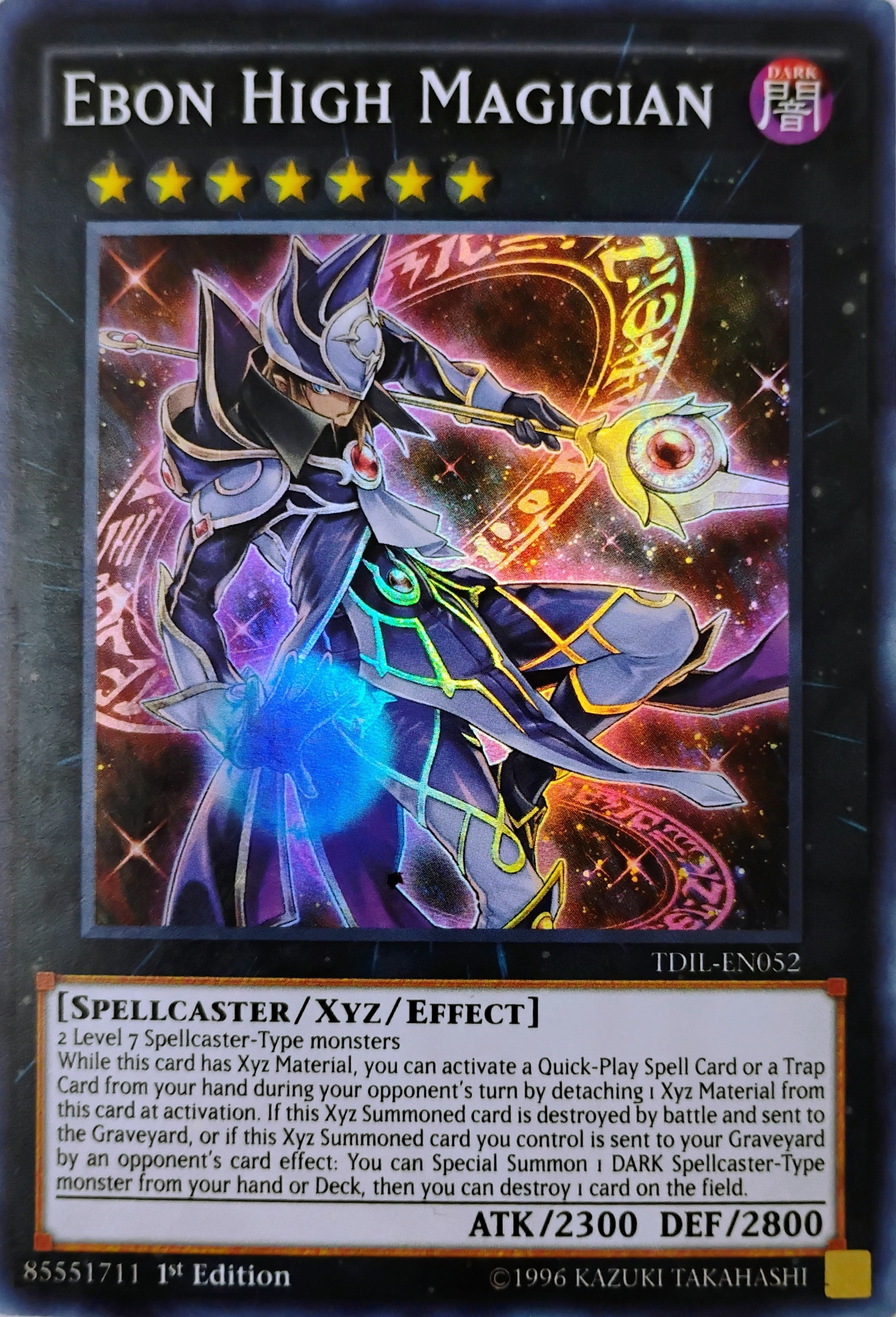 Yugioh! Ebon High Magician Tdil-en052 1st edition Super Rare
