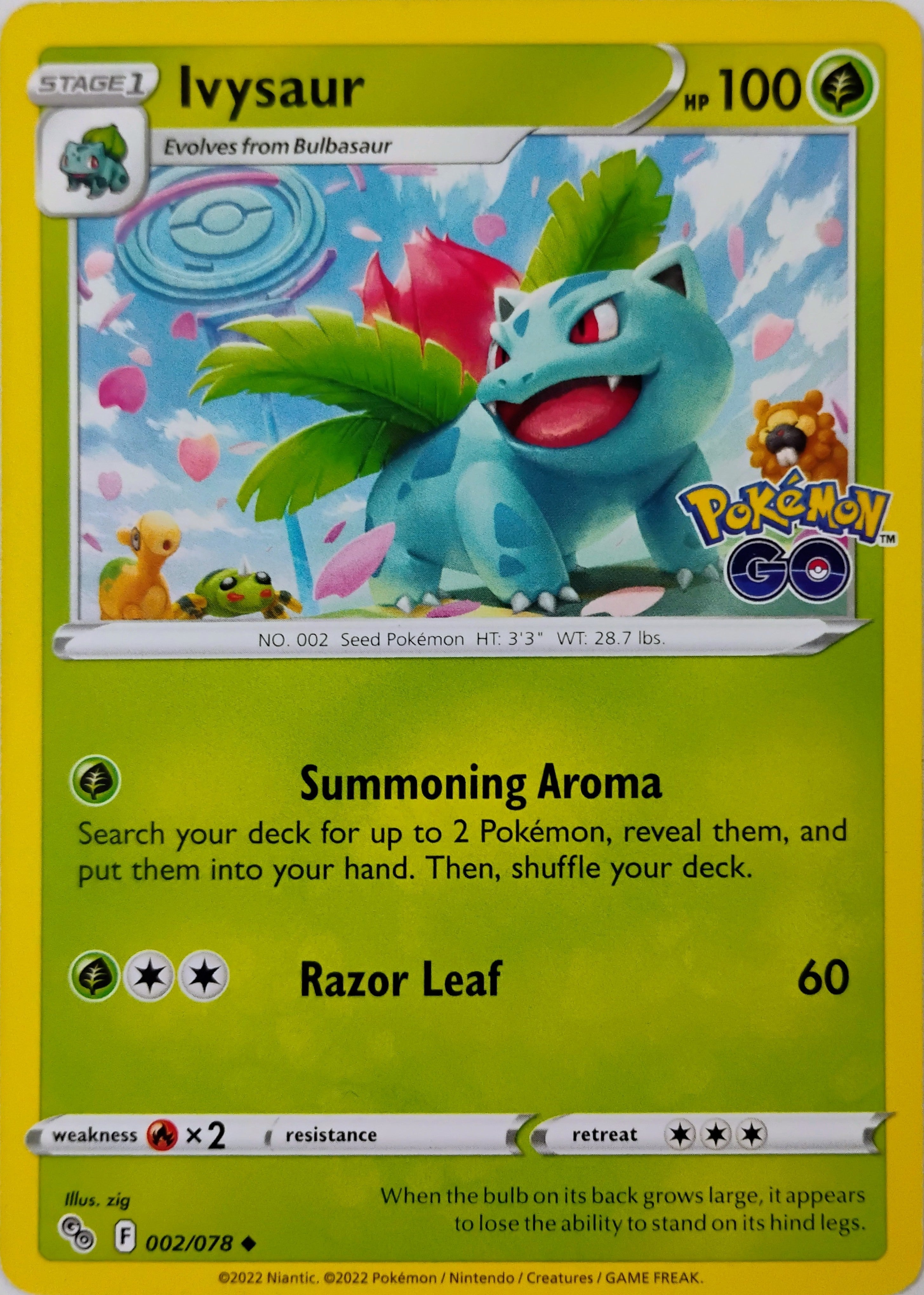 Pokémon tcg Ivysaur 002/078 (Pokémon go)