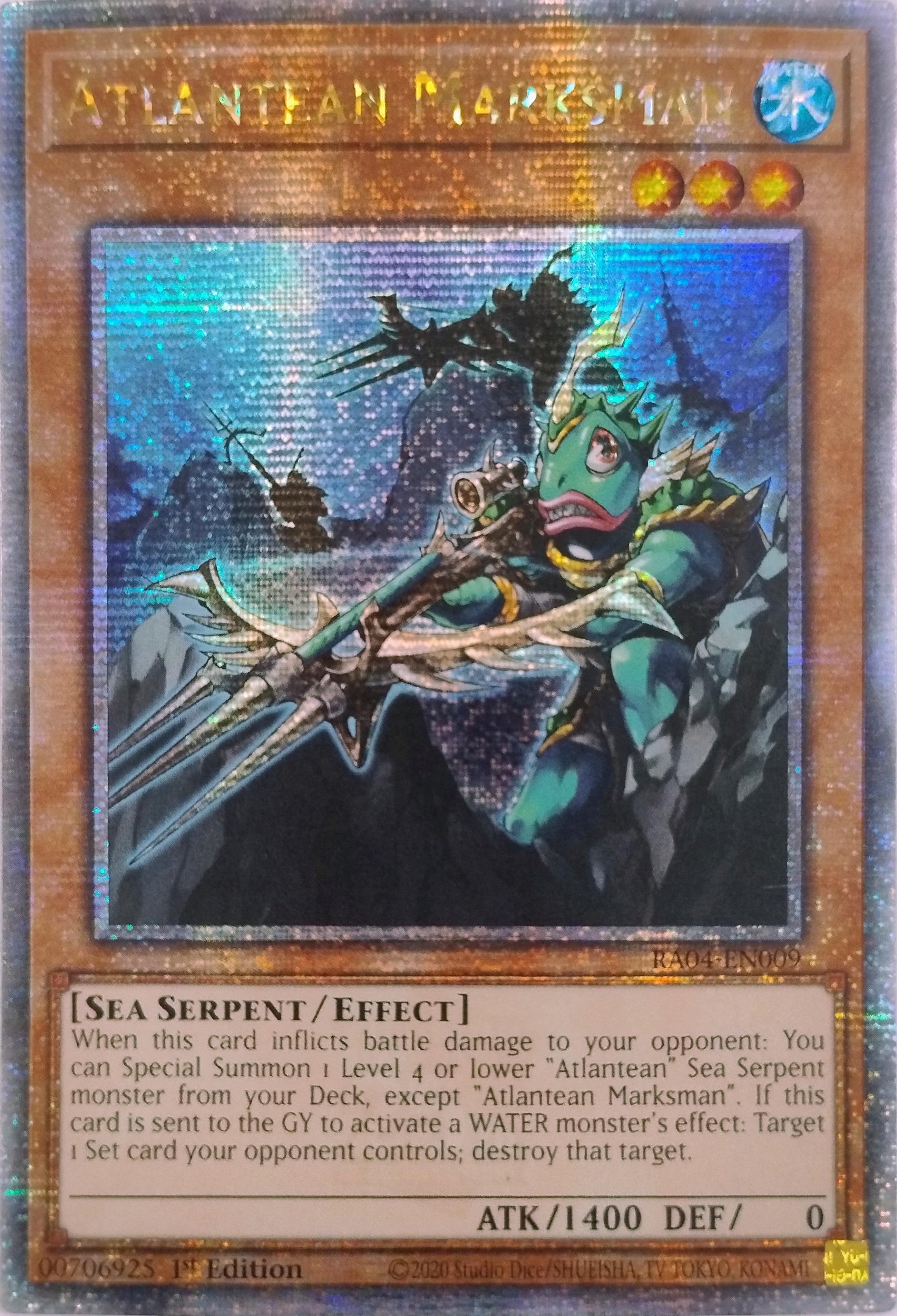 Yugioh! Atlantean Marksman Ra04-en009 1st Edition Quarter