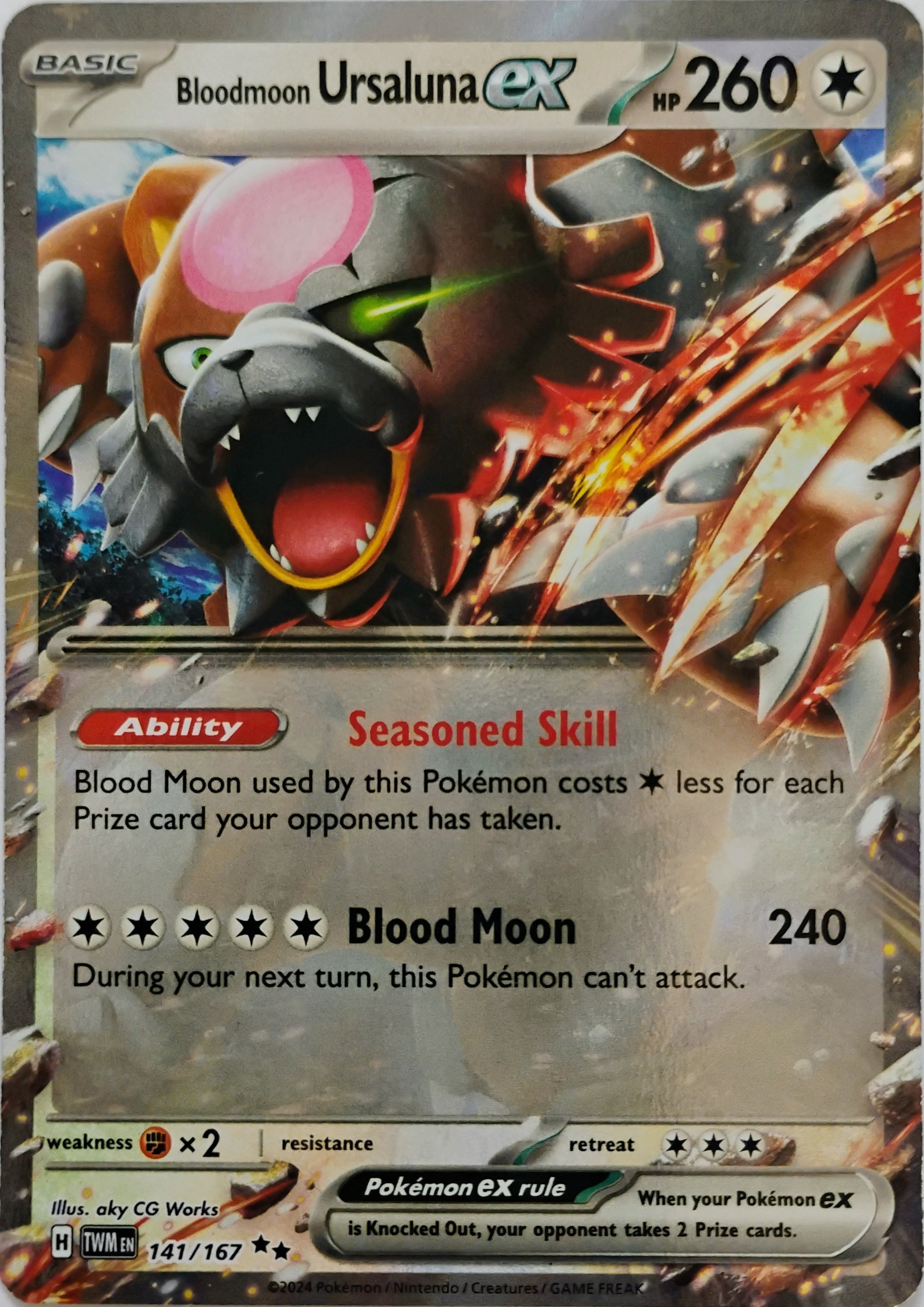 Pokémon tcg Bloodmoon Ursaluna Ex 141/167