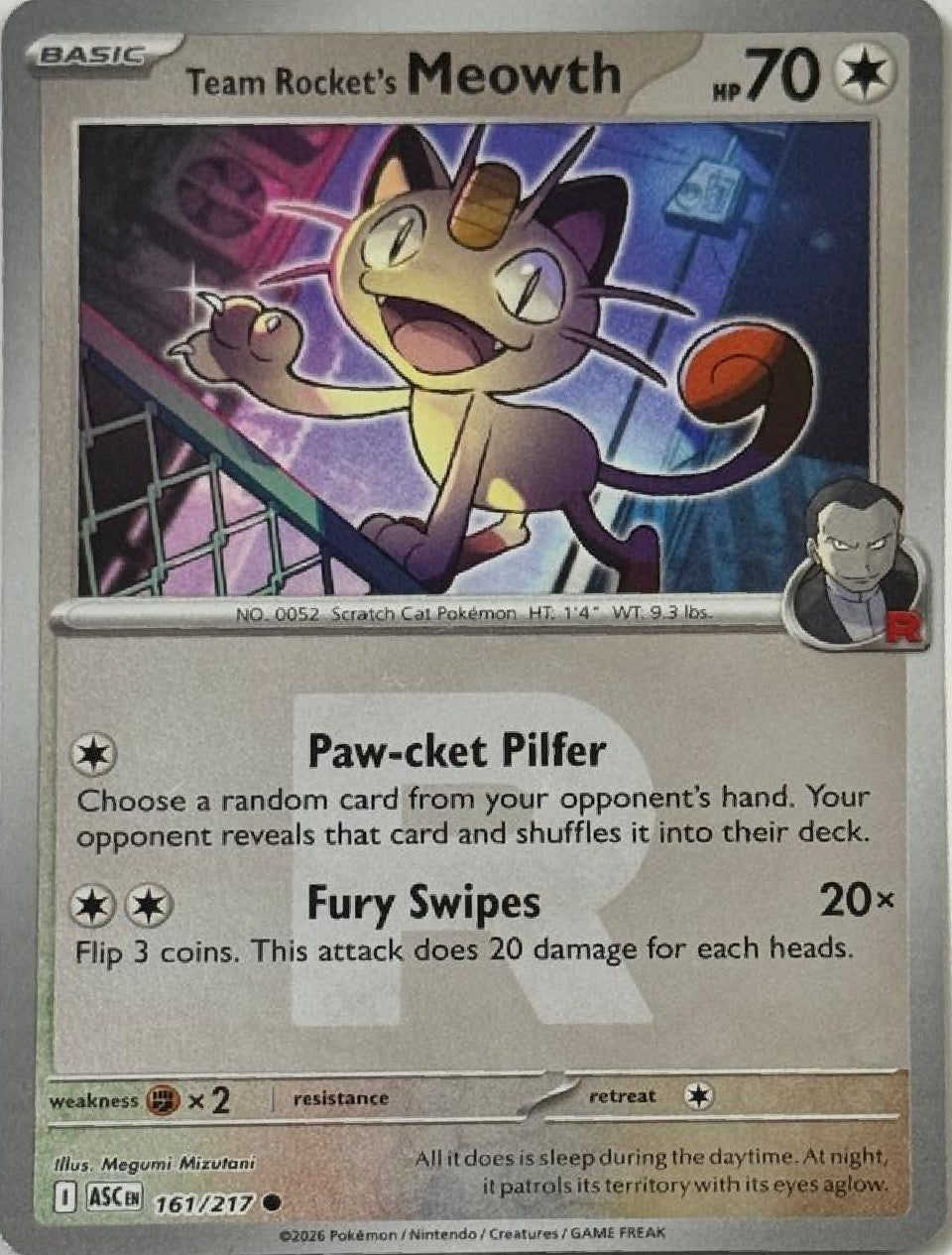Pokémon Tcg Team Rocket's Meowth 161/217 (Team Rocket)