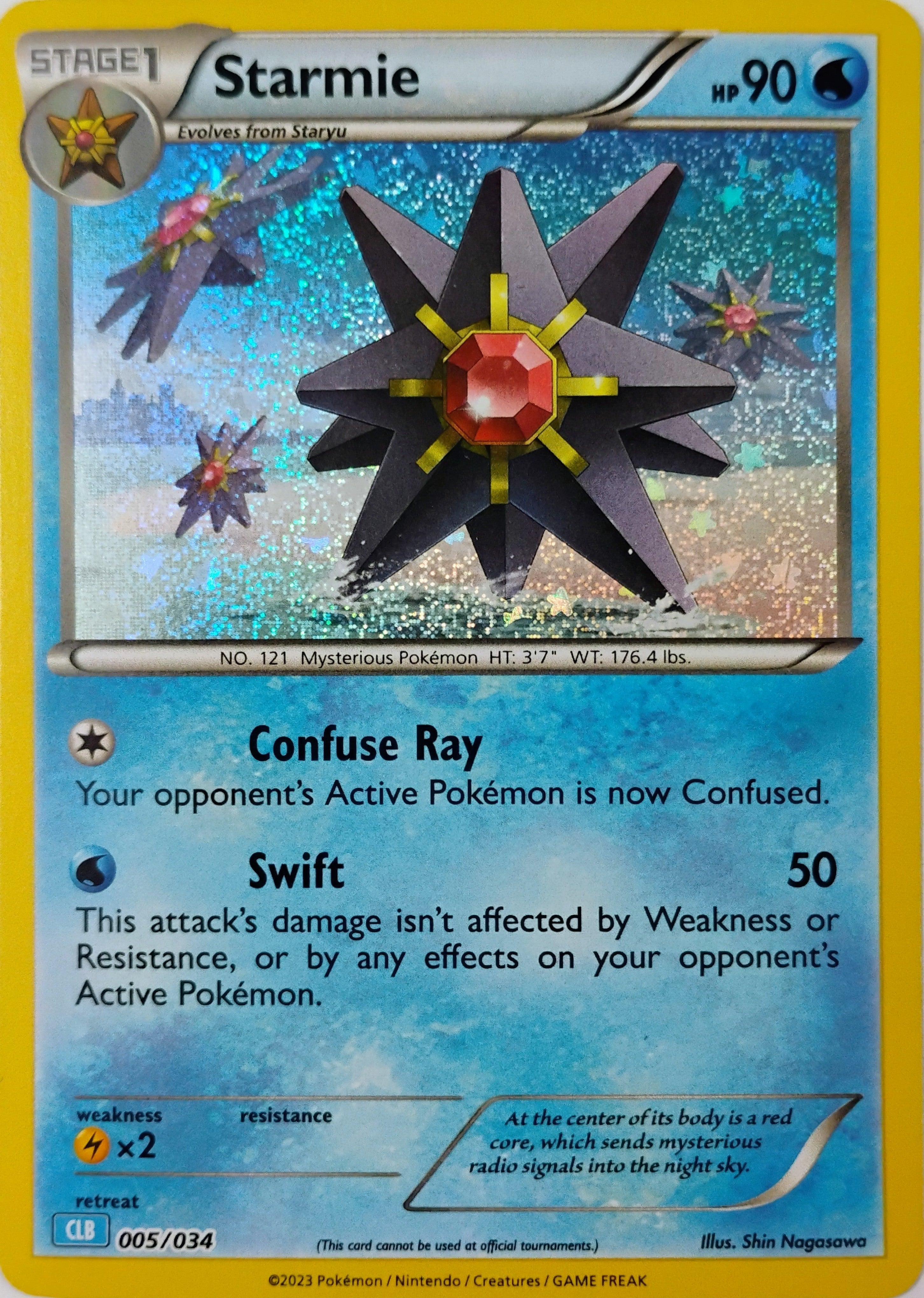 Pokémon tcg Starmie 005/034 Holo Cosmo (Clb)