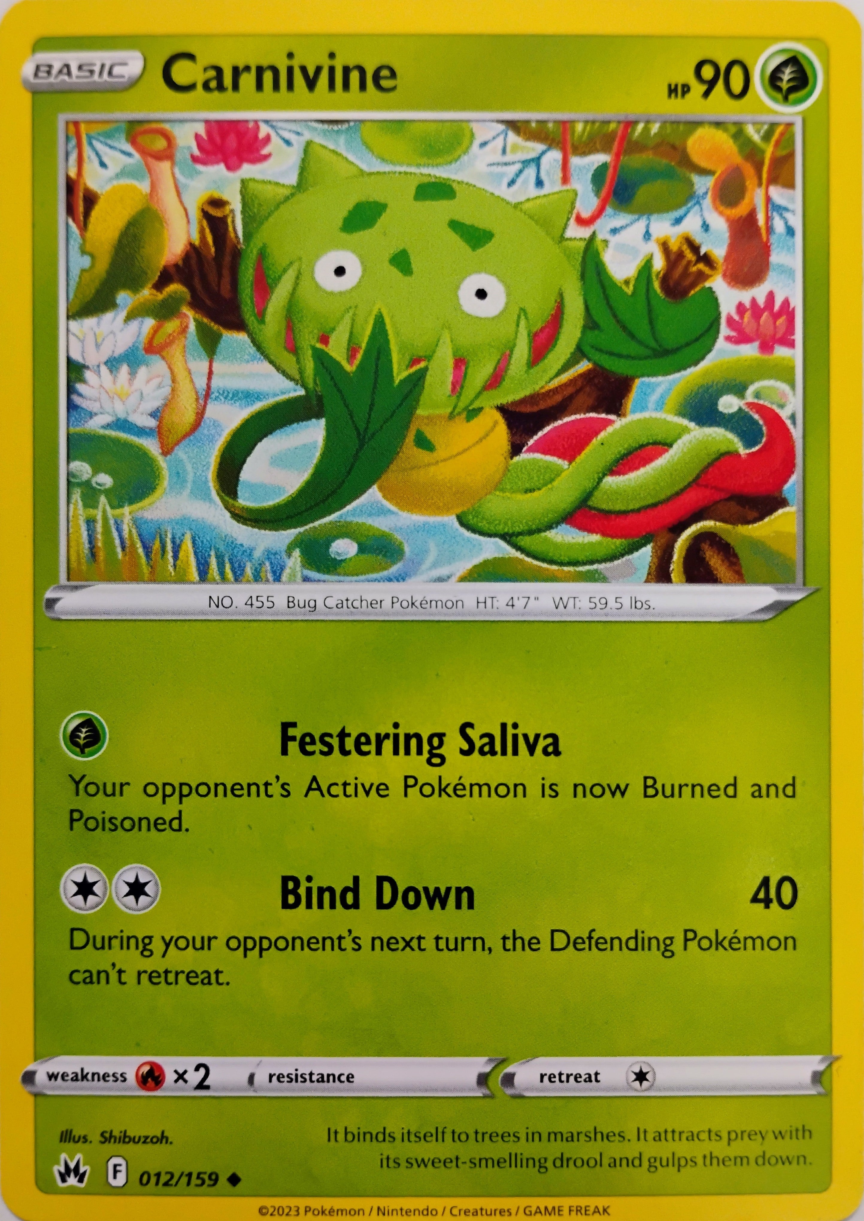 Pokémon tcg Carnivine 012/159