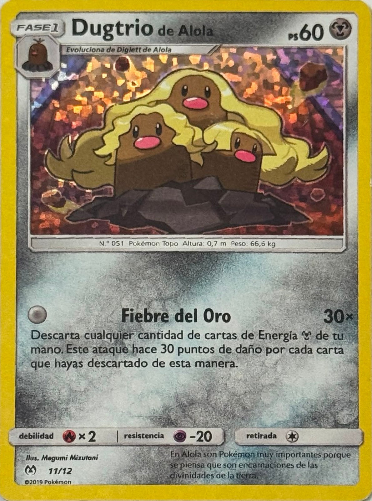 Pokémon Tcg Dugtrio De Alola 11/12 Holo (Español)