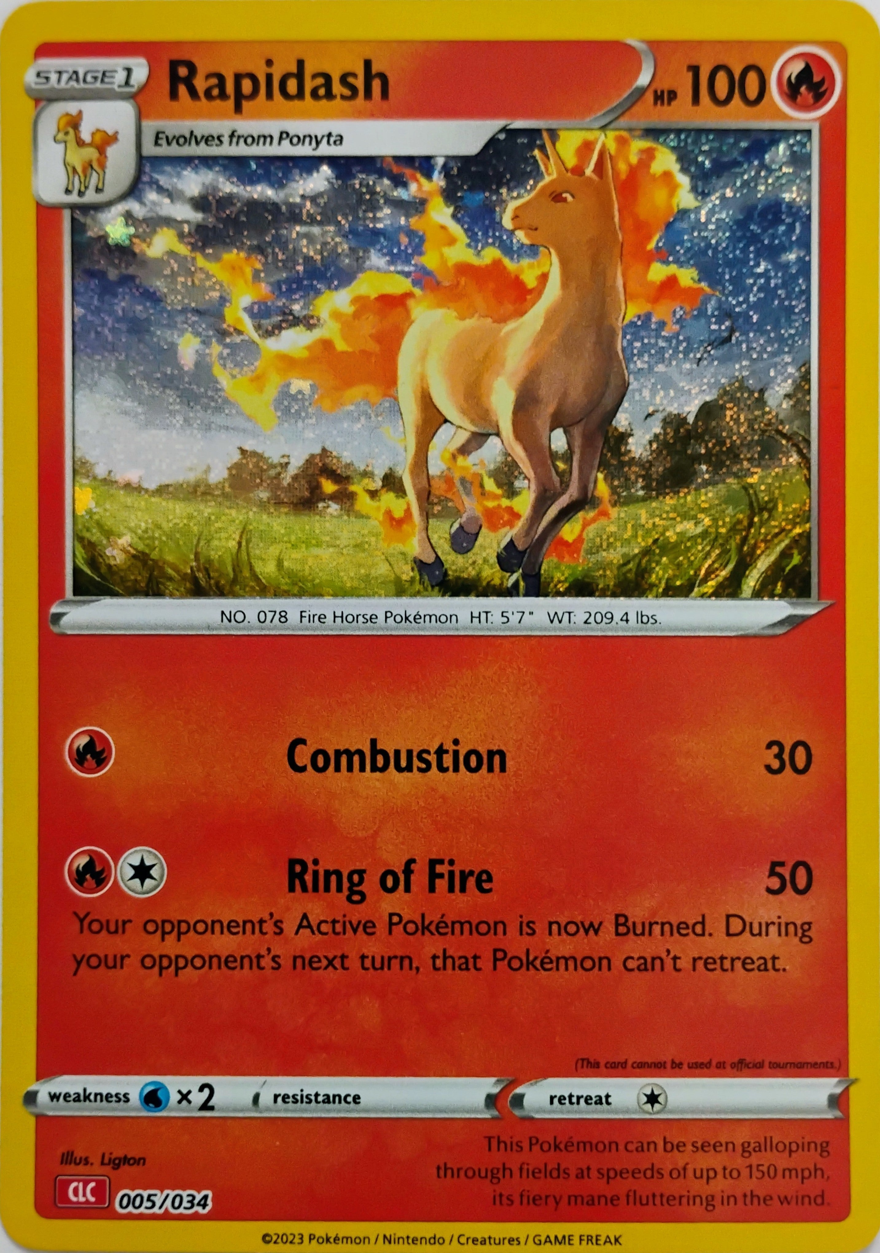 Pokémon tcg Rapidash 005/034 Holo cosmos (Clc)