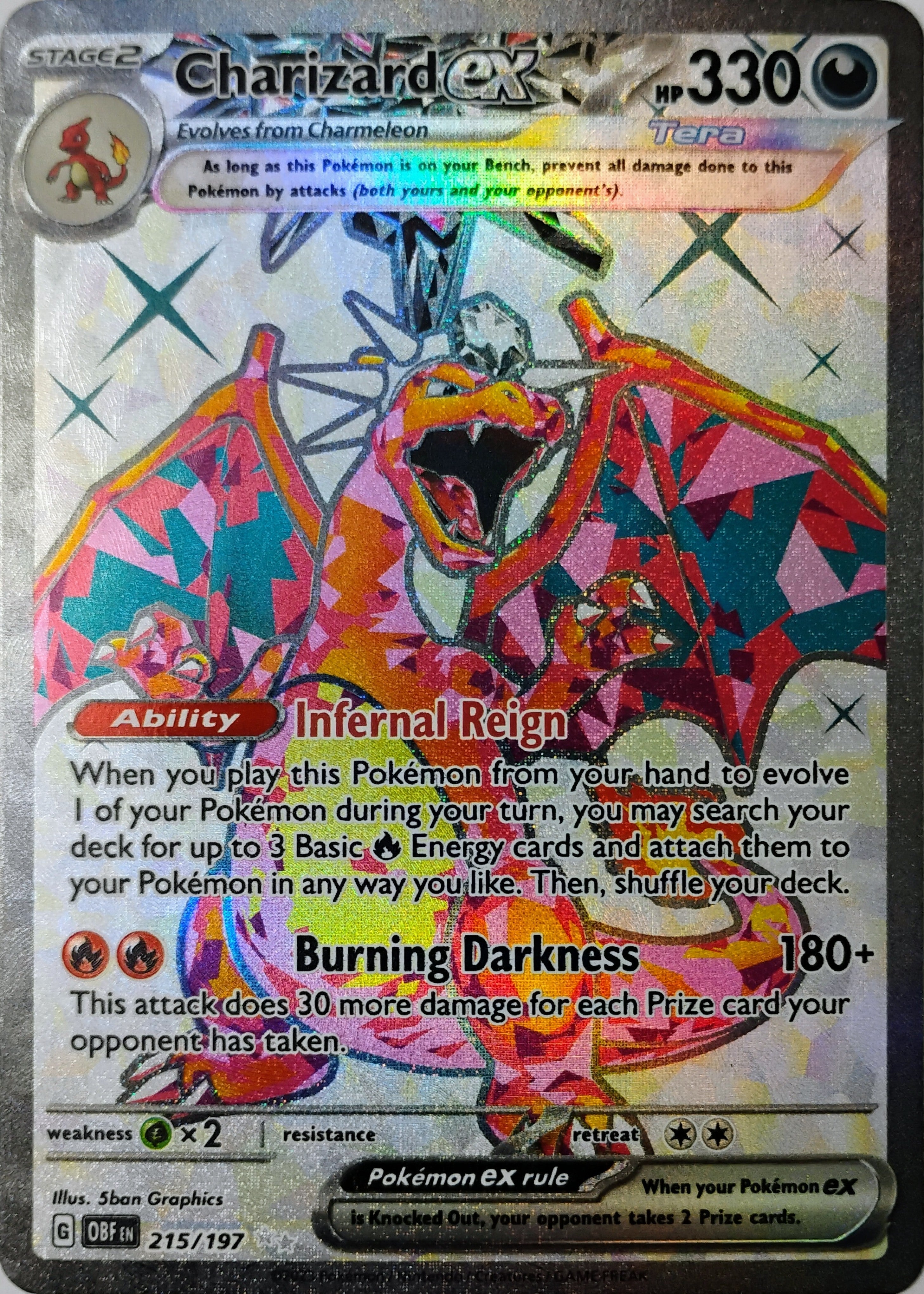 Pokémon tcg Charizard Ex 215/197 Full Art