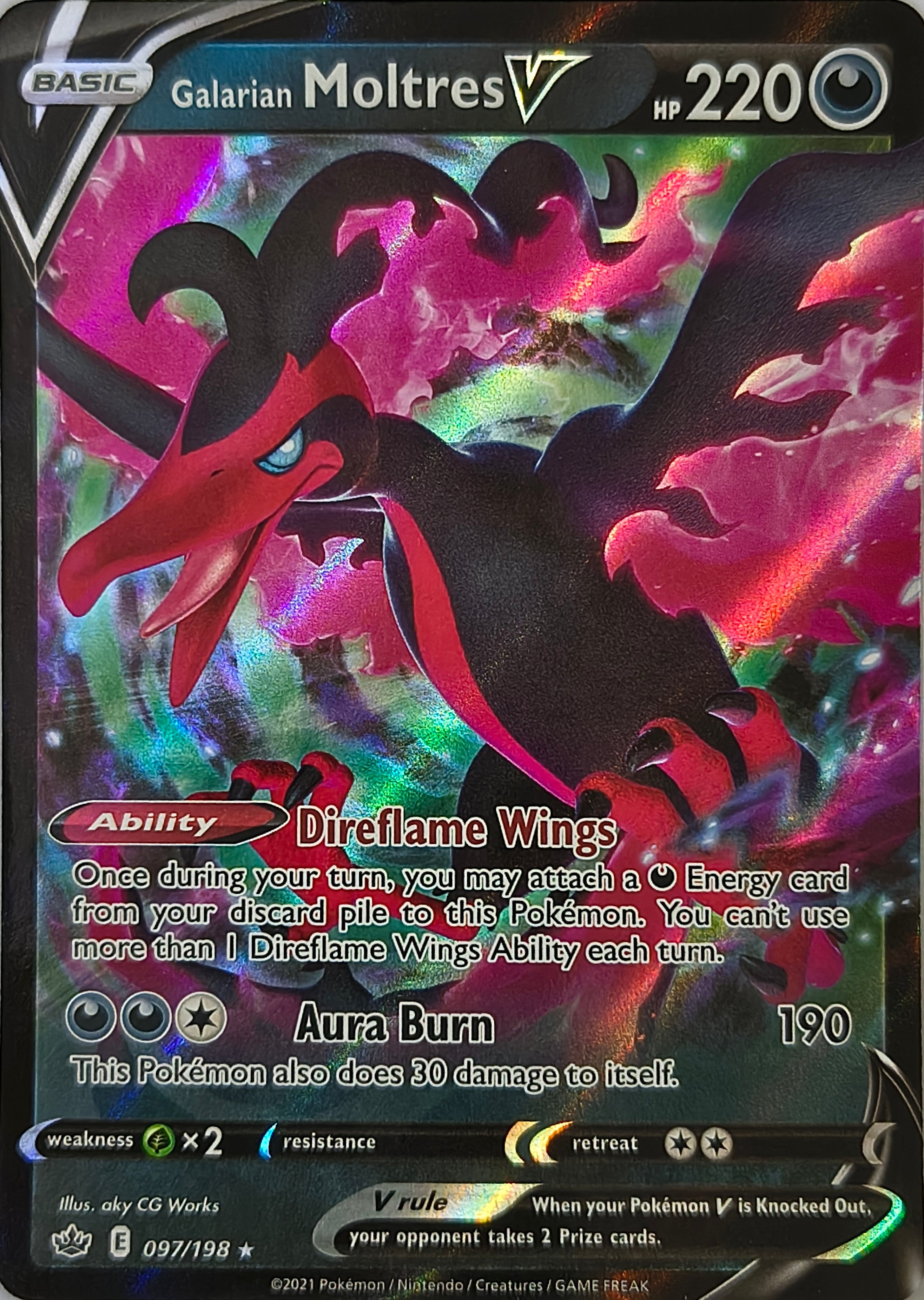 Pokémon tcg Galarian Moltres V 097/198