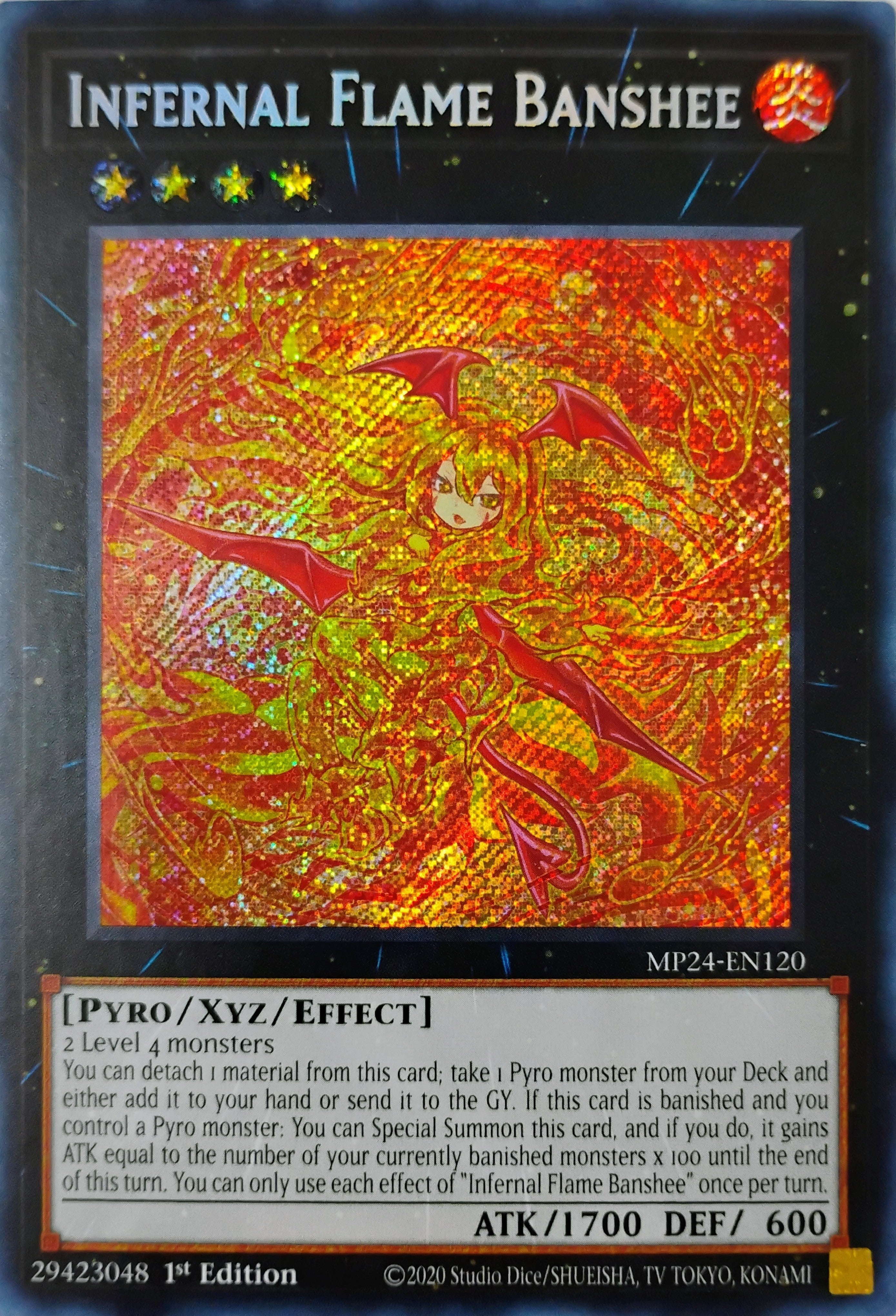 Yugioh! Infernal Flame Banshee Mp24-en120 Secreta (Error de impresión)