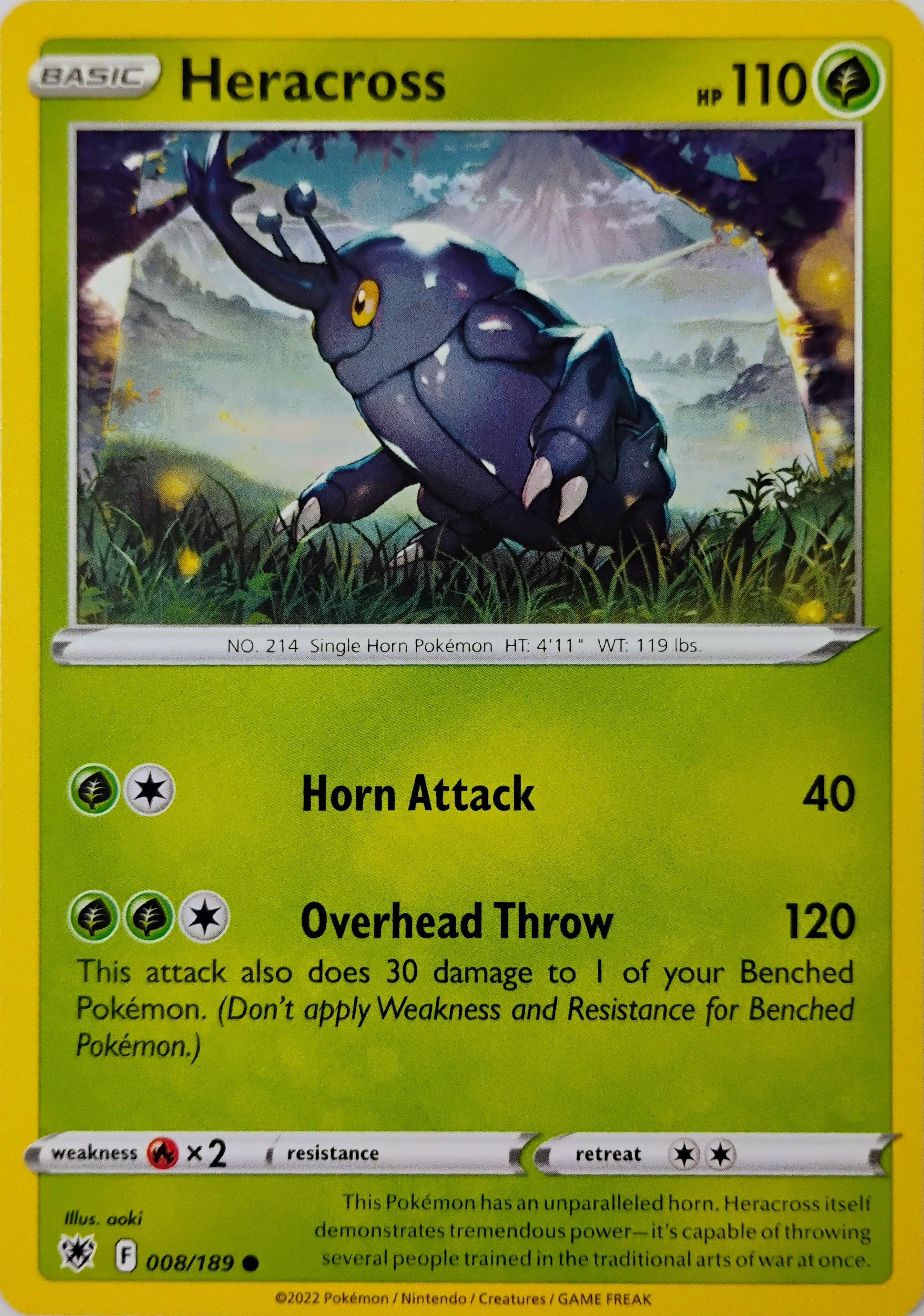 Pokémon tcg Heracross 008/189