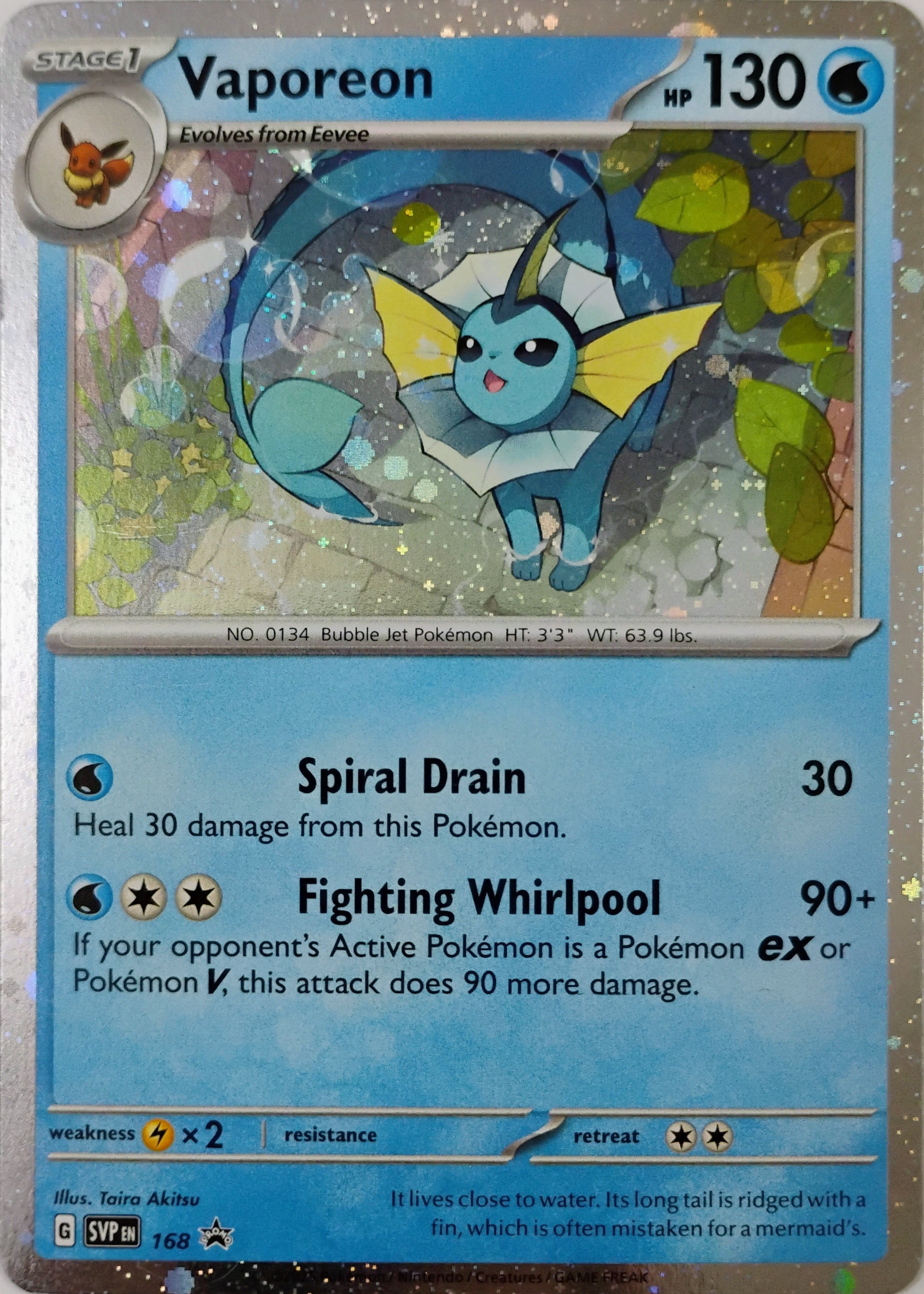 Pokémon tcg Vaporeon 168 Holo Cosmo