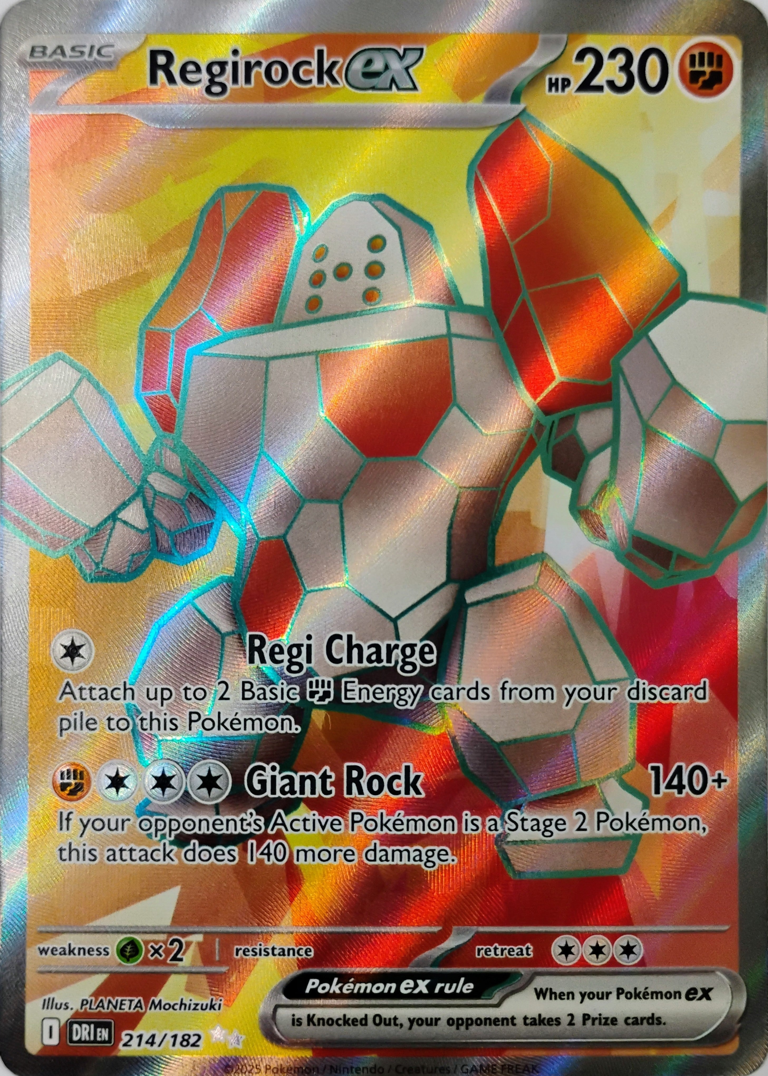 Pokémon tcg Regirock Ex 214/182
