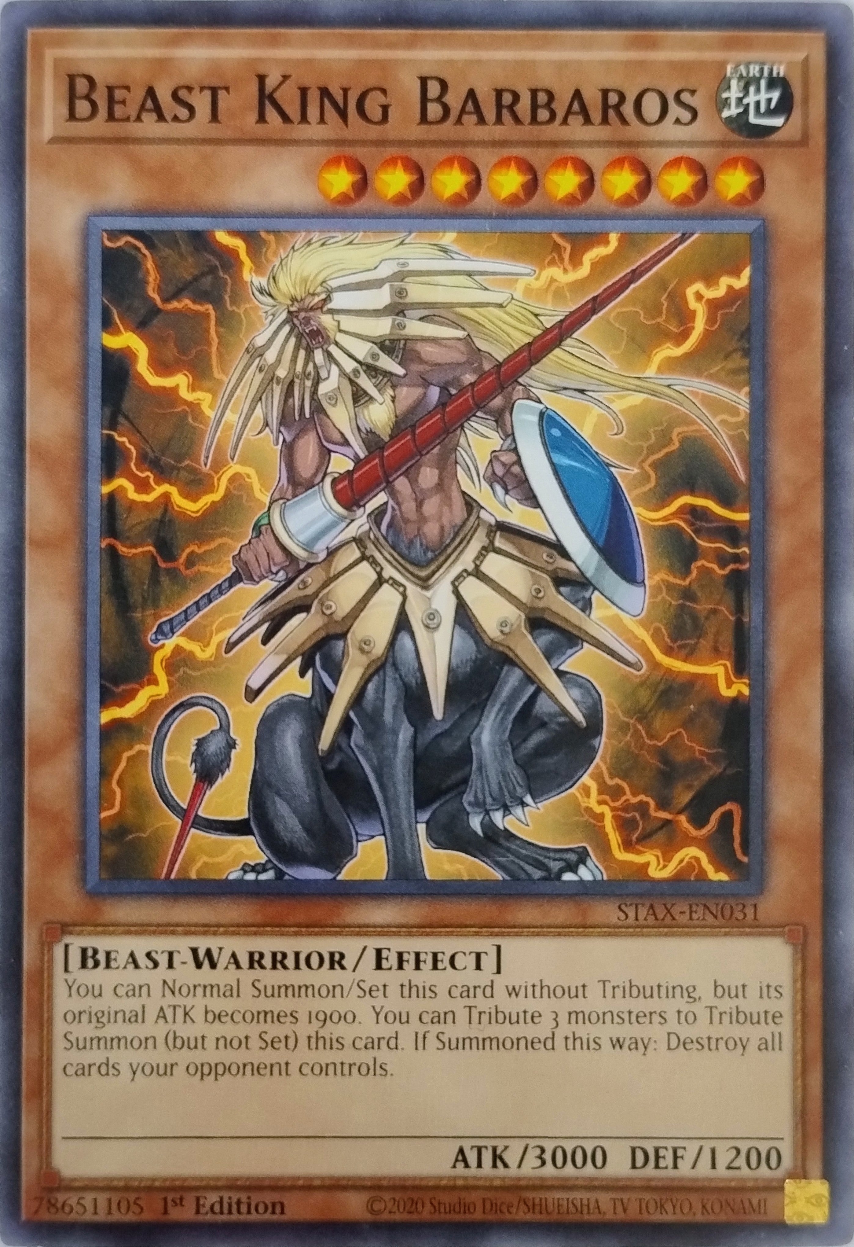 Yugioh! Beast King Barbaros Stax-en031 1st Edition