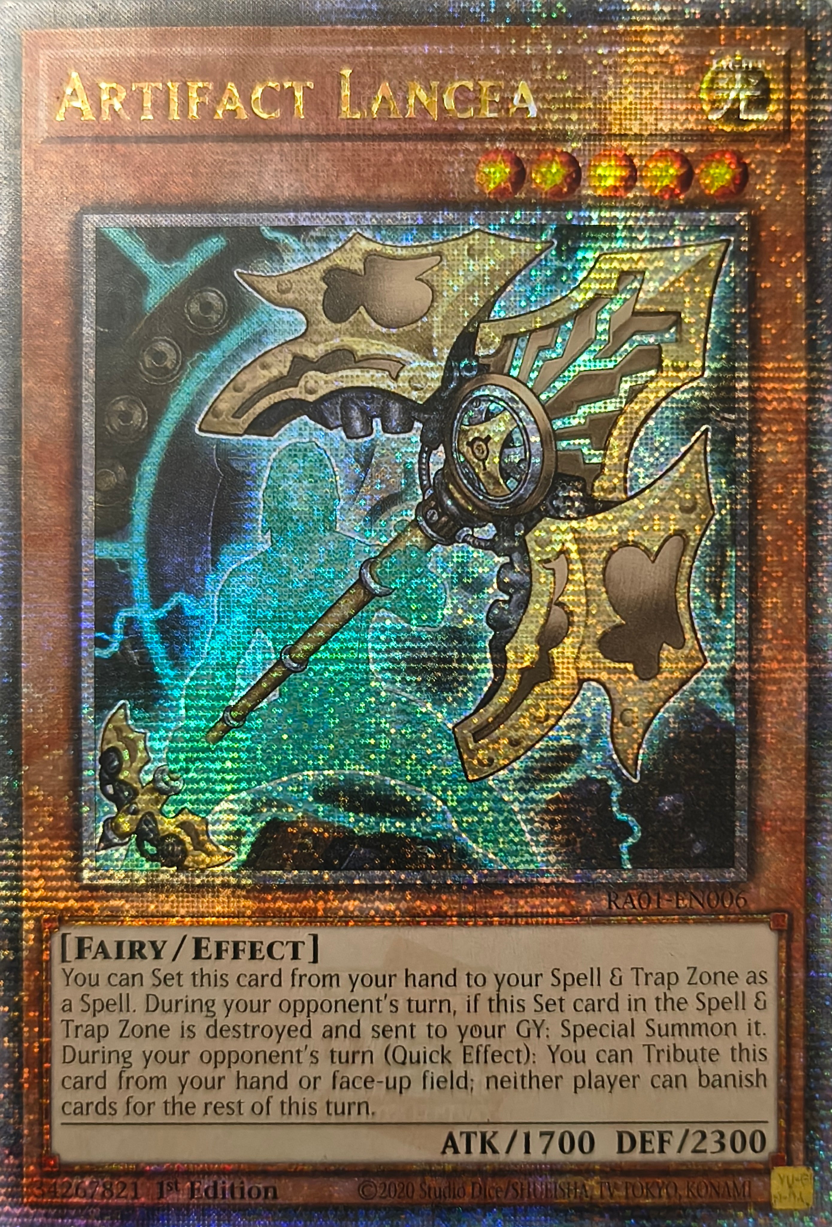 Yugioh! Artifact Lancea Ra01-en006 1st Edition Quarter Century
