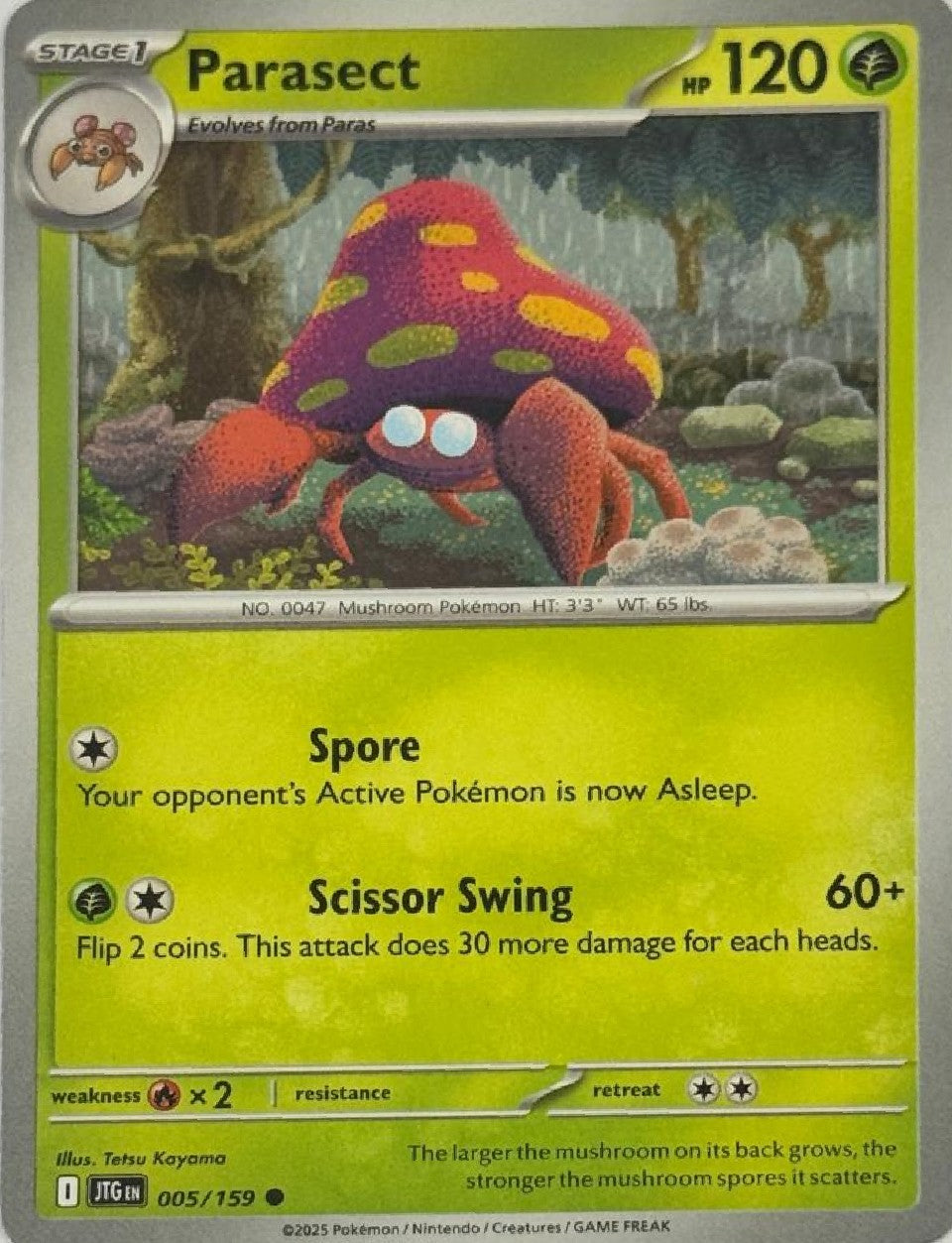 Pokémon Tcg Parasect 005/159
