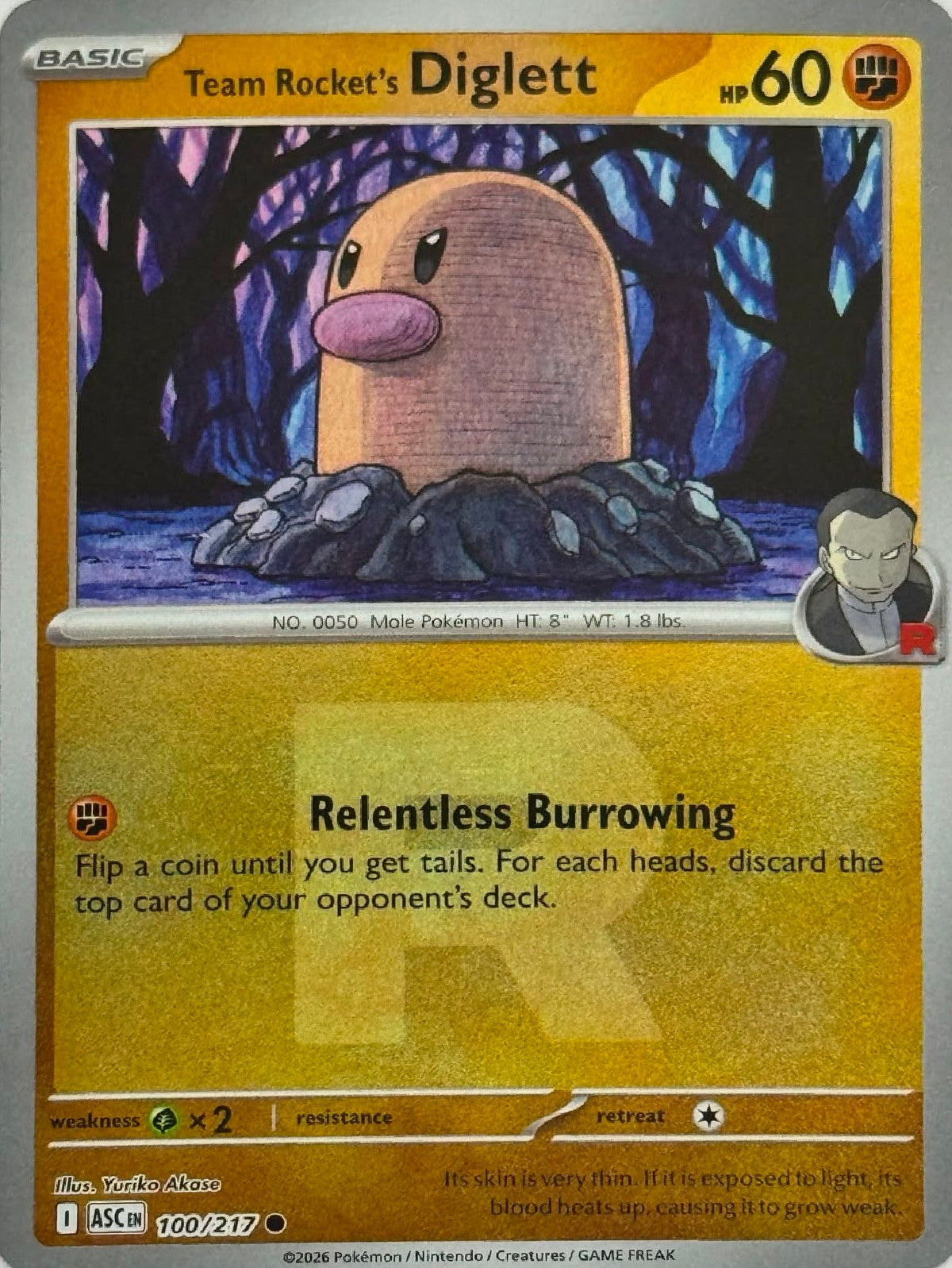 Pokémon Tcg Team Rocket's Diglett 100/217 (Team Rocket)