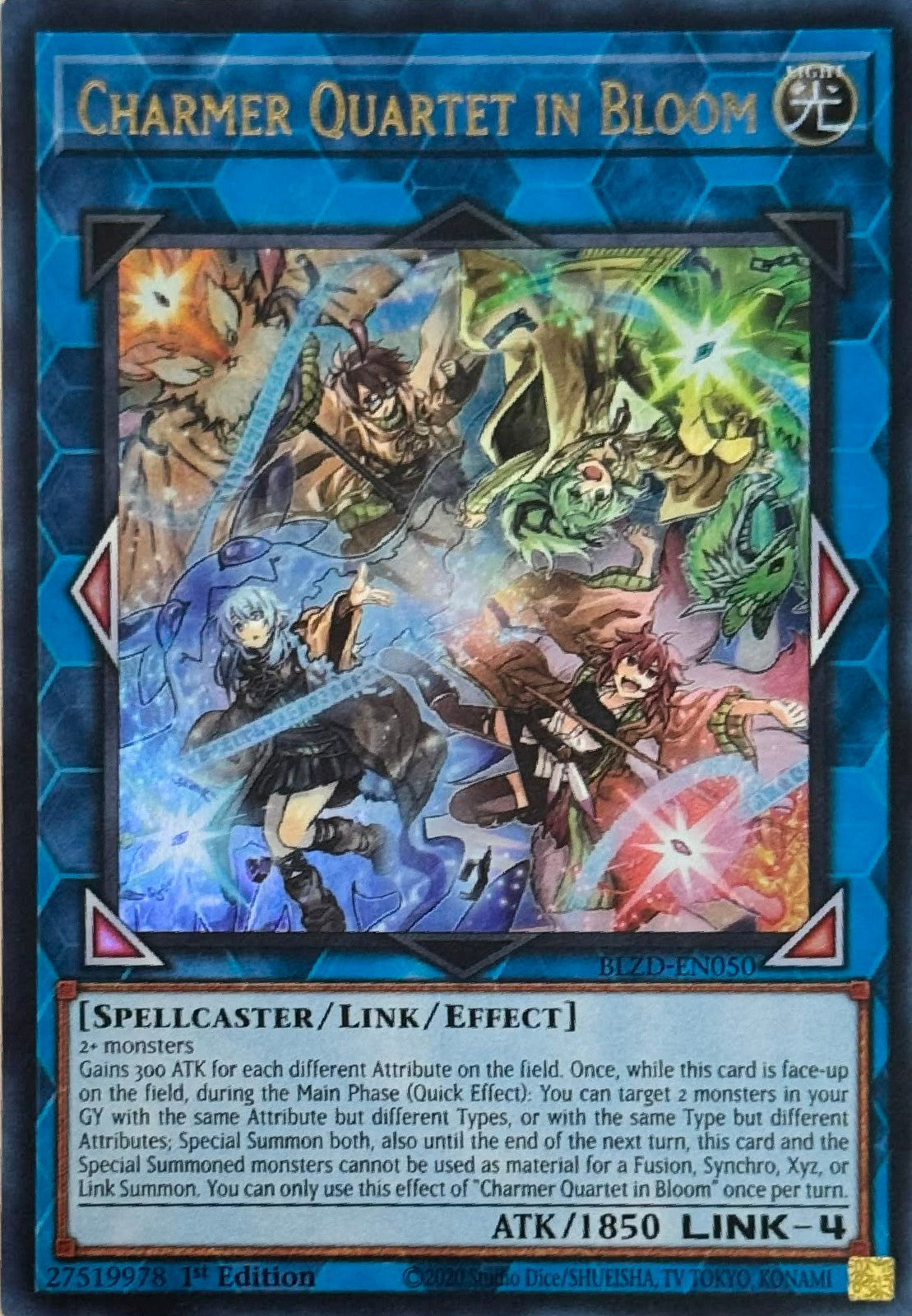 Yugioh! Charmer Quartet In Bloom BLZD-EN050 1st Edition Ultra