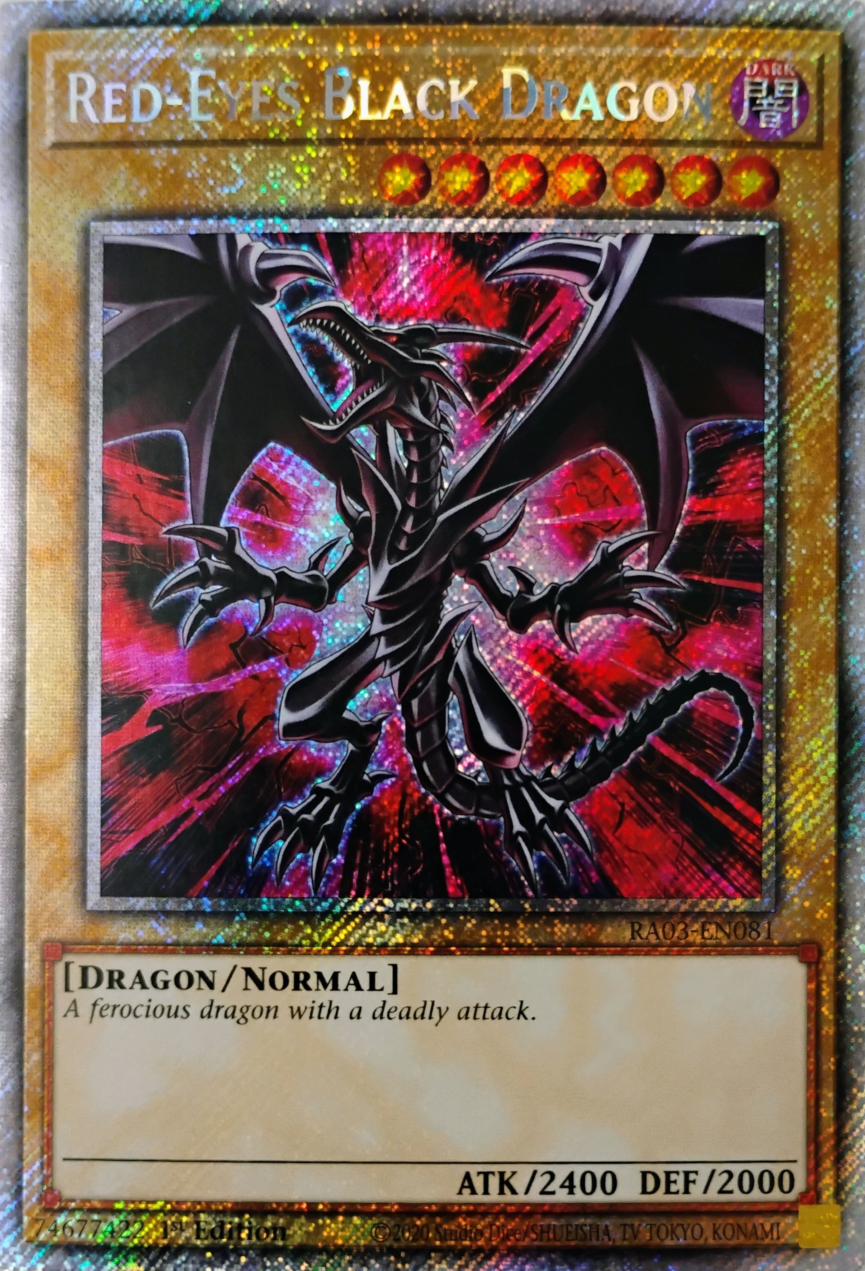 Yugioh Red-Eyes Black Dragon Ra03-en081 Platinum