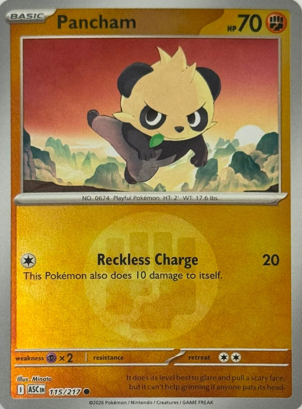 Pokémon Tcg Pancham 115/217 (Energy Símbol)