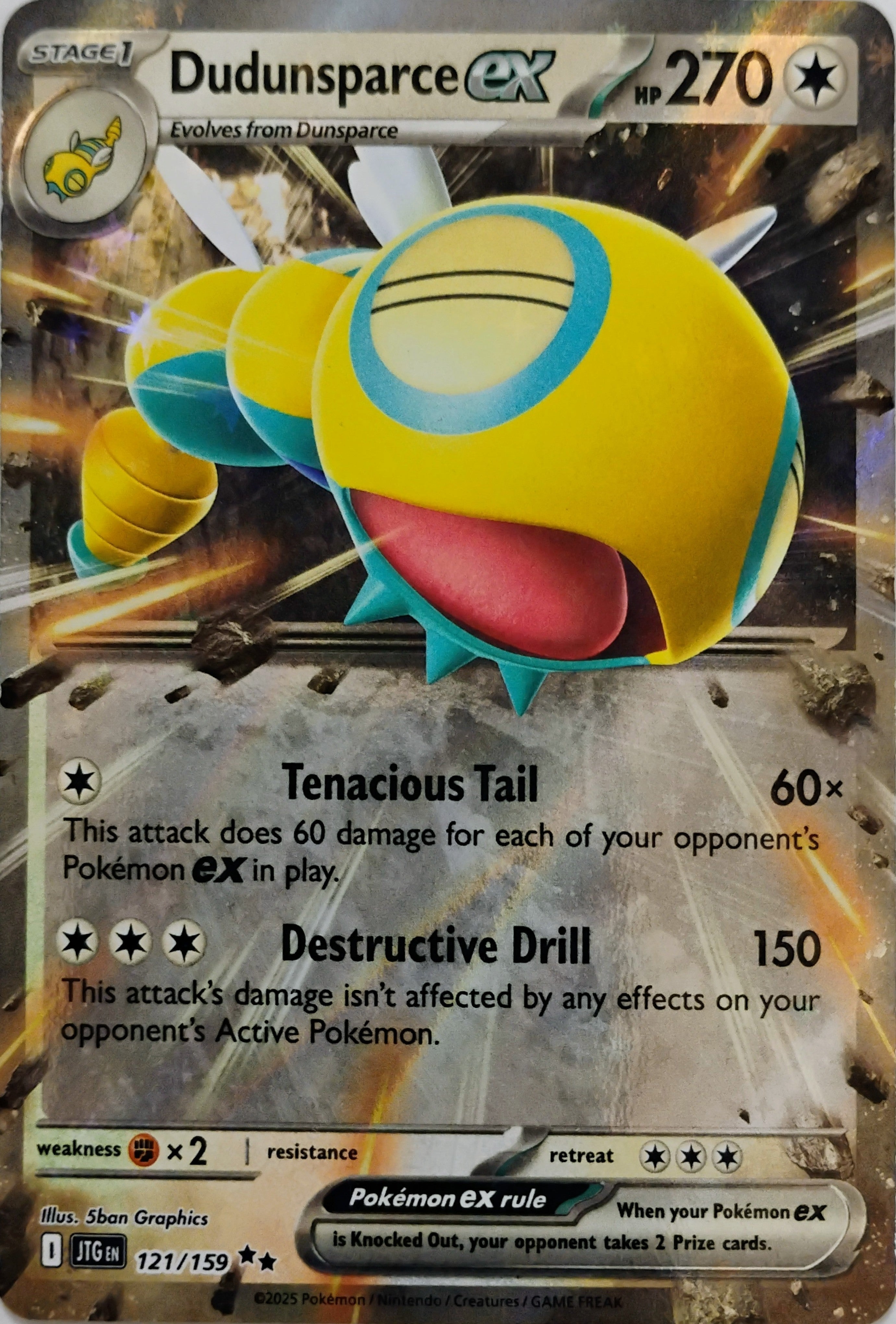 Pokémon tcg Dudunsparce Ex 121/159