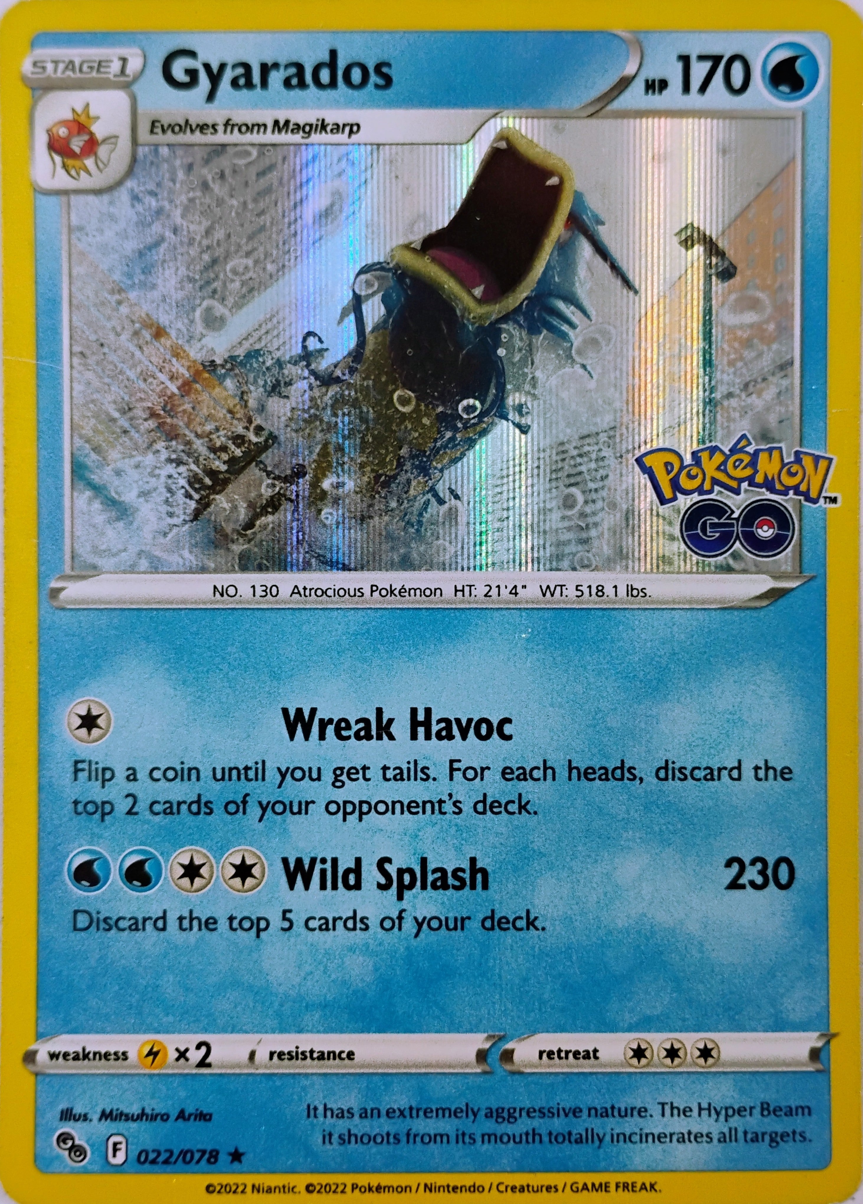 Pokémon tcg Gyarados 022/078 Holo (Pokémon go)