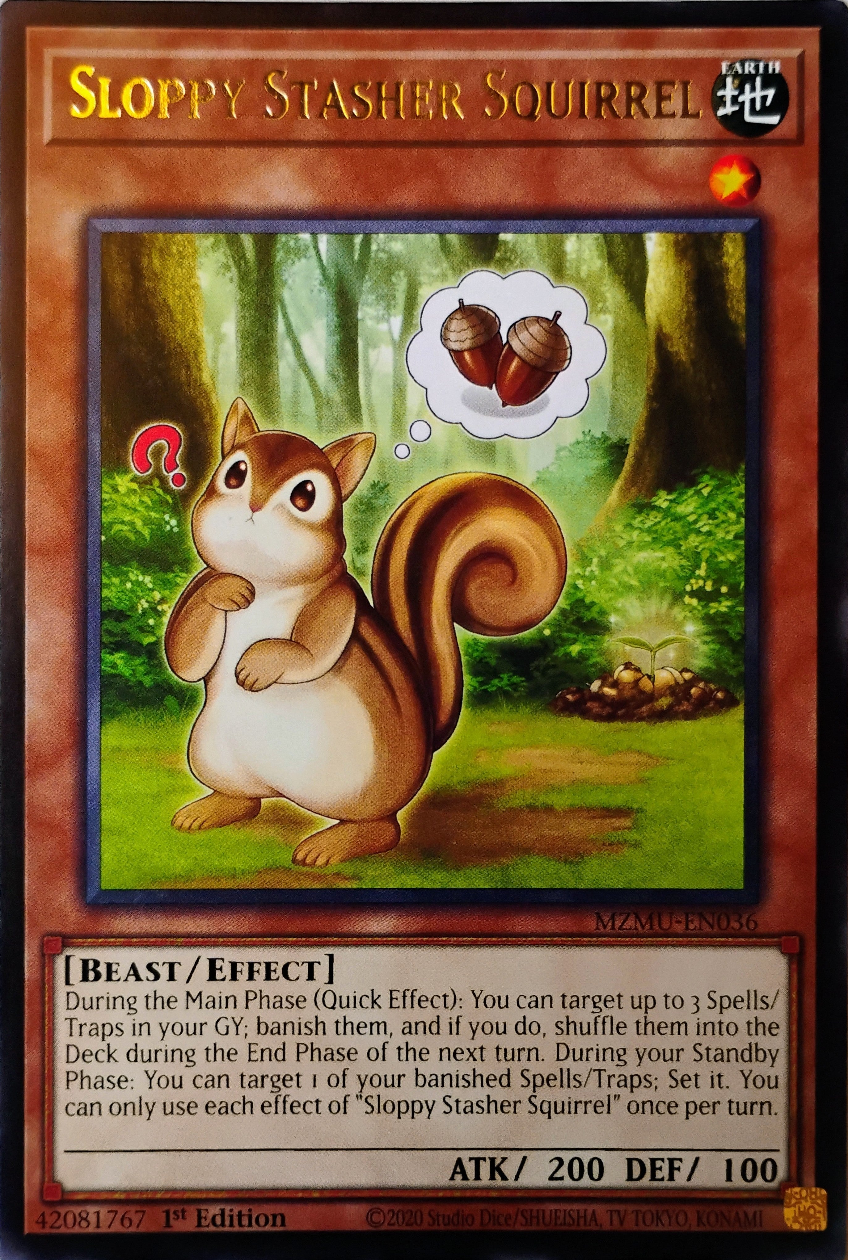 Yugioh! Sloopy stasher Squirrel Mzmu-en036 Rara