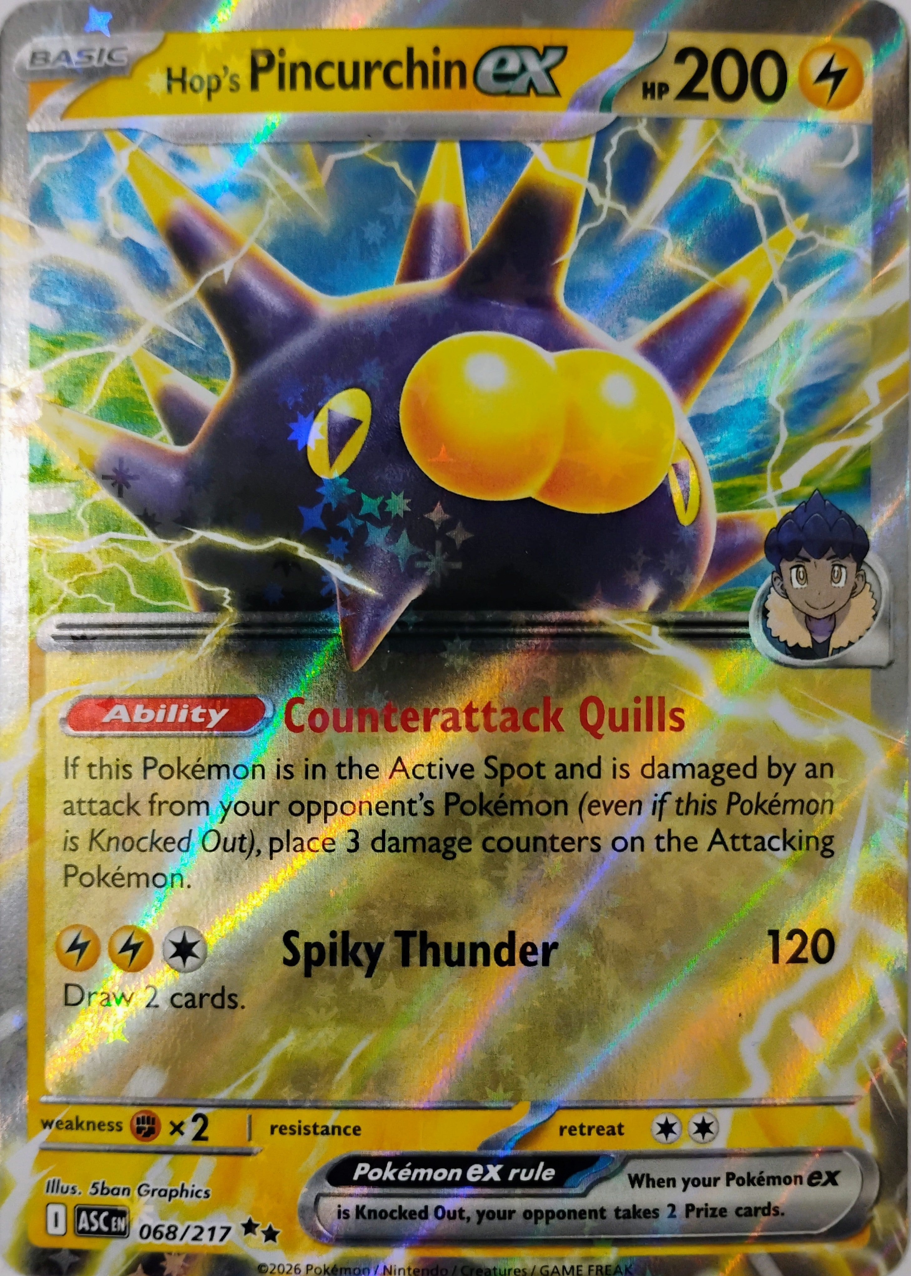 Pokémon tcg Hop's Pincurchin Ex 068/217