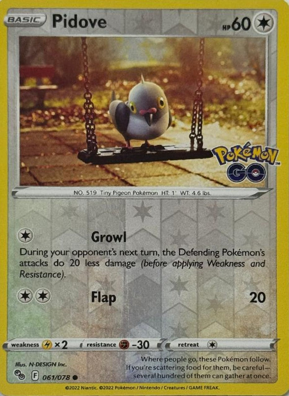 Pokémon Tcg Pidove 061/078 Reverse (Pokémon go)