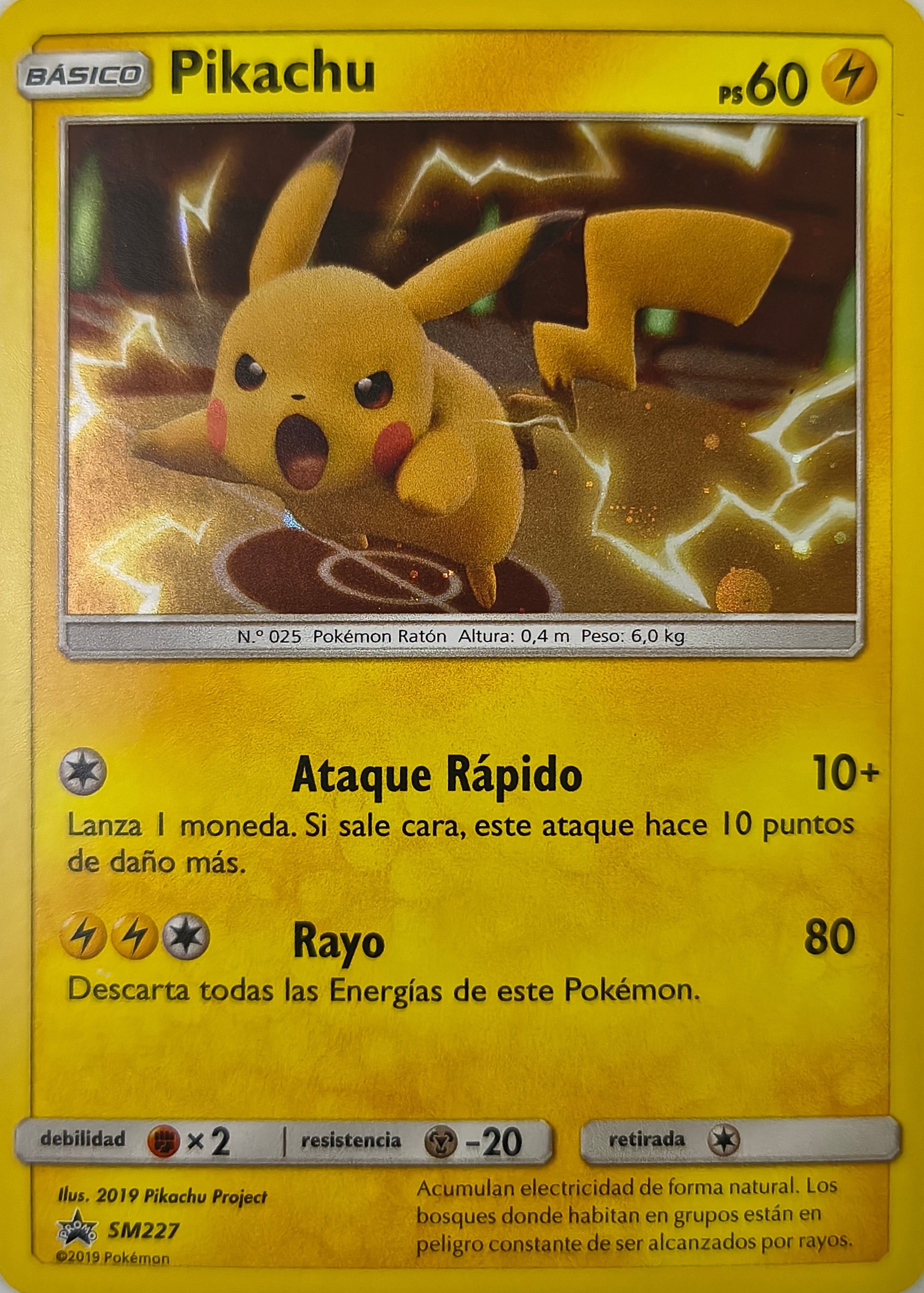Pokémon tcg Pikachu Sm227 Holo (Español)