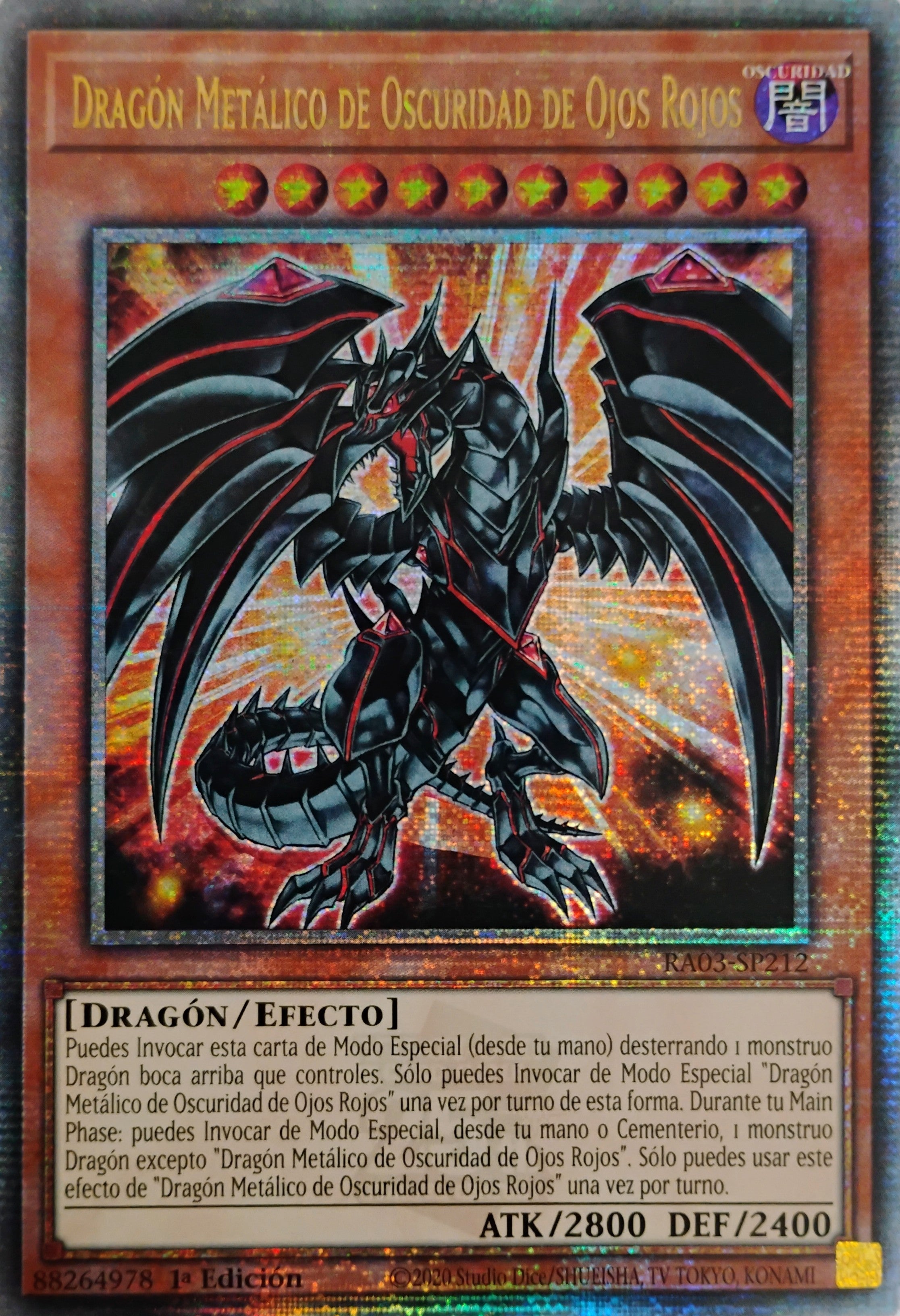 Yugioh! Dragón Metálico De Oscuridad De Ojos Rojos Ra03-sp212 1st Ed Quarter Century
