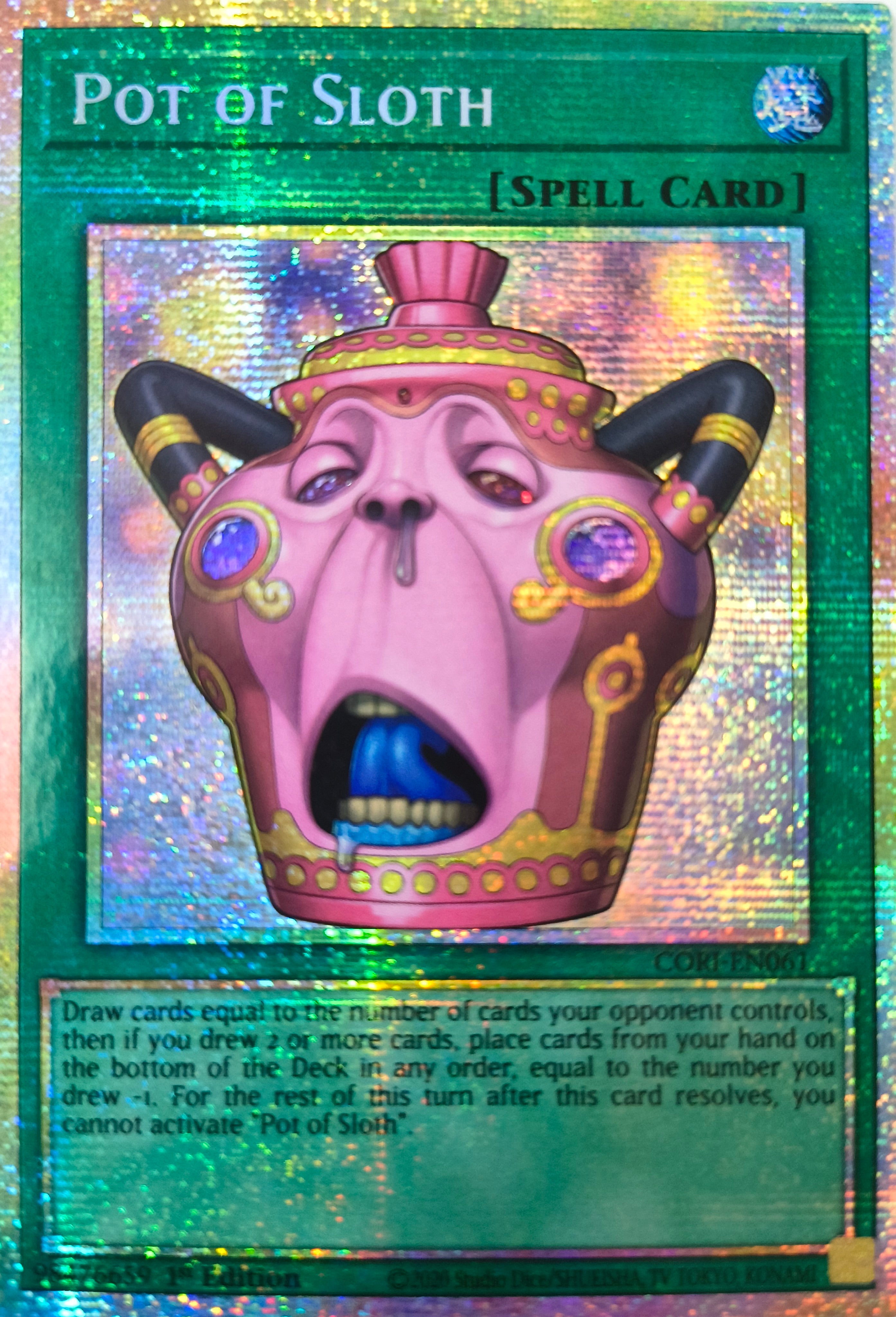 Yugioh! Pot Of Sloth Cori-en061 1st Edition Starlight Rare