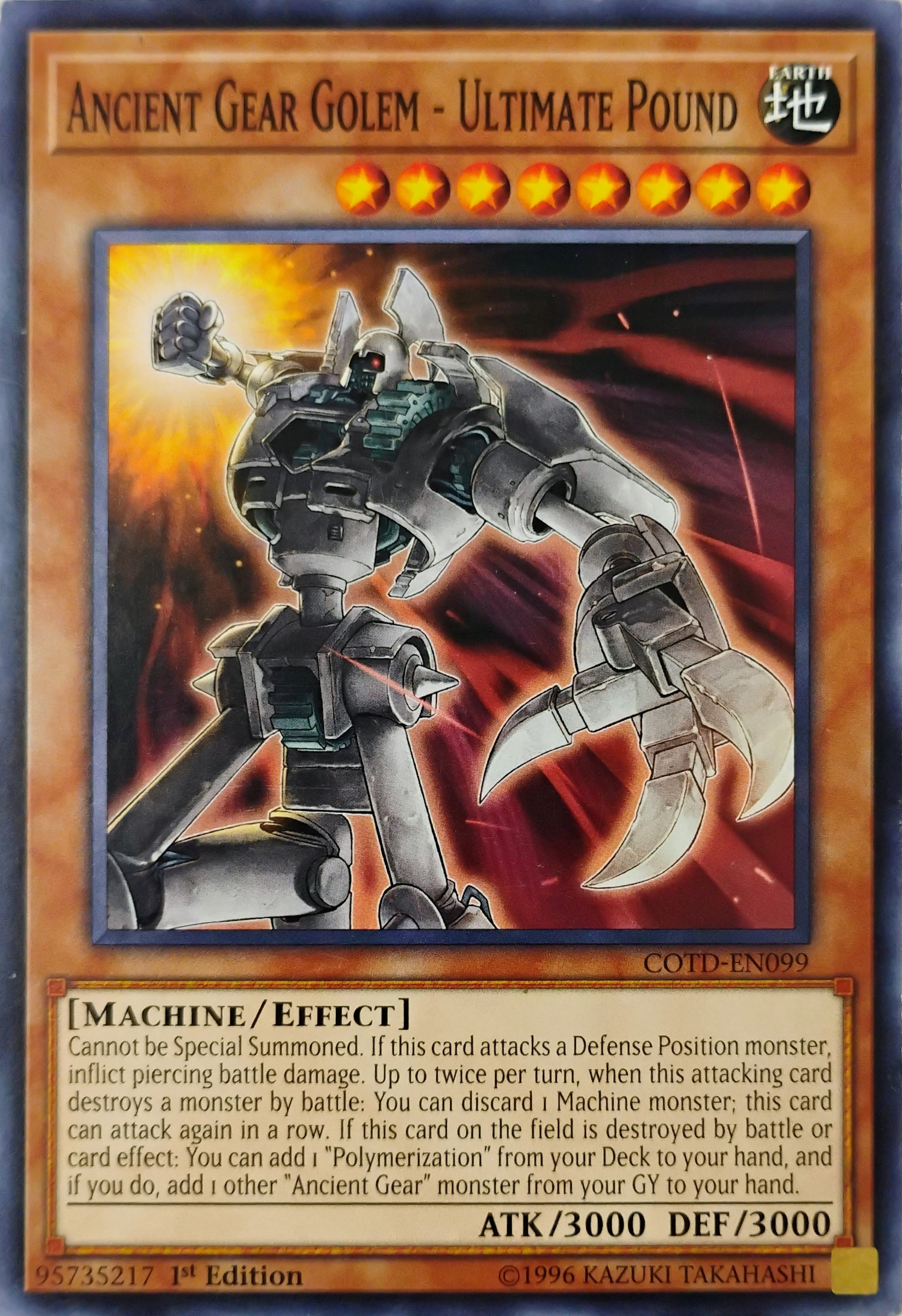 Yugioh! Ancient Gear Golem - Ultimate Pound Cotd-en099 1st edition