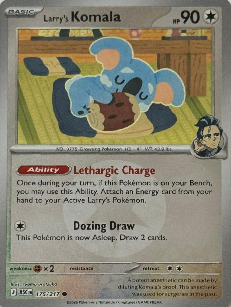 Pokémon Tcg Larry's Komala 175/217 (Energy Símbol)