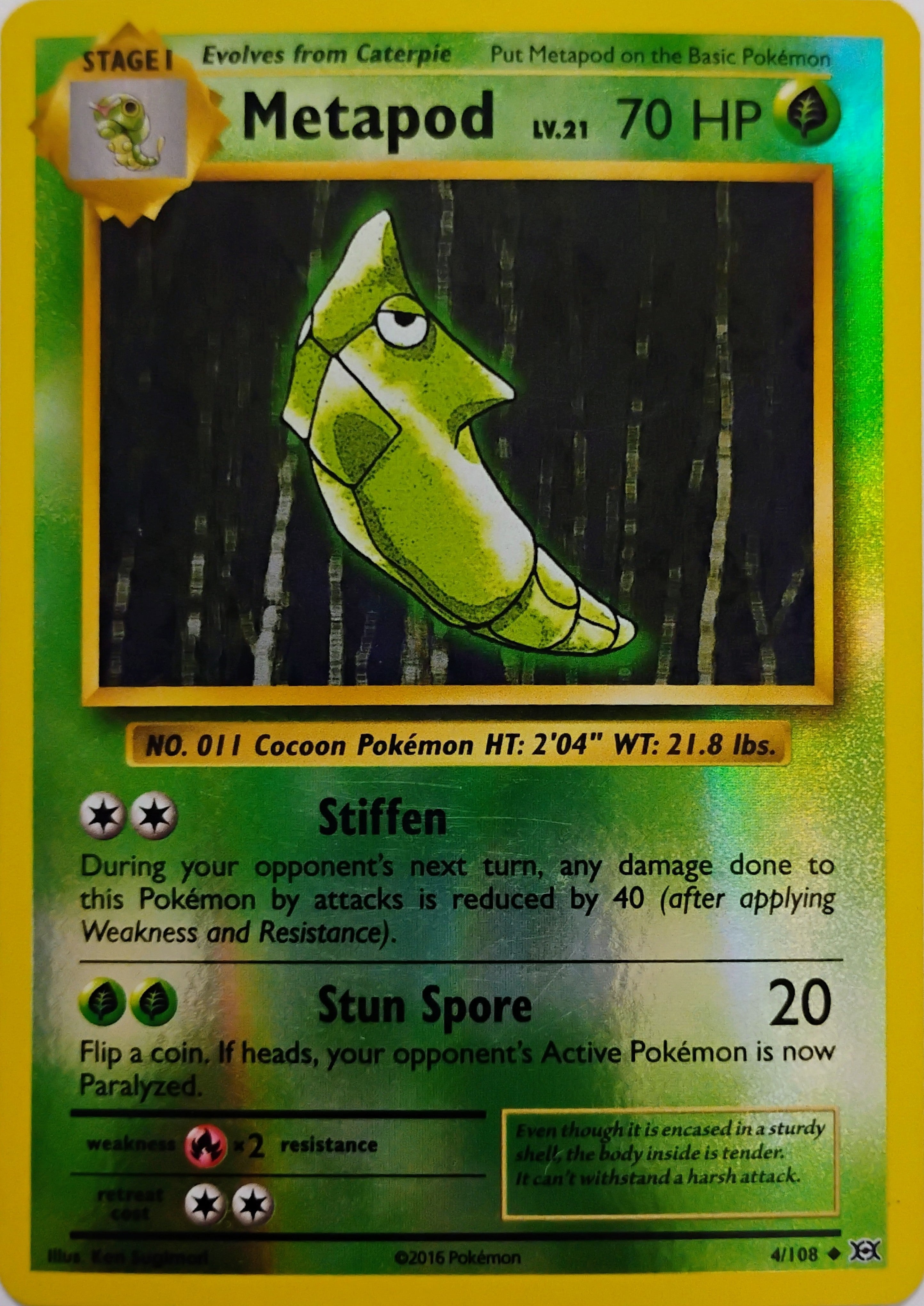 Pokémon tcg Metapod Lv.21 4/108 Reverse