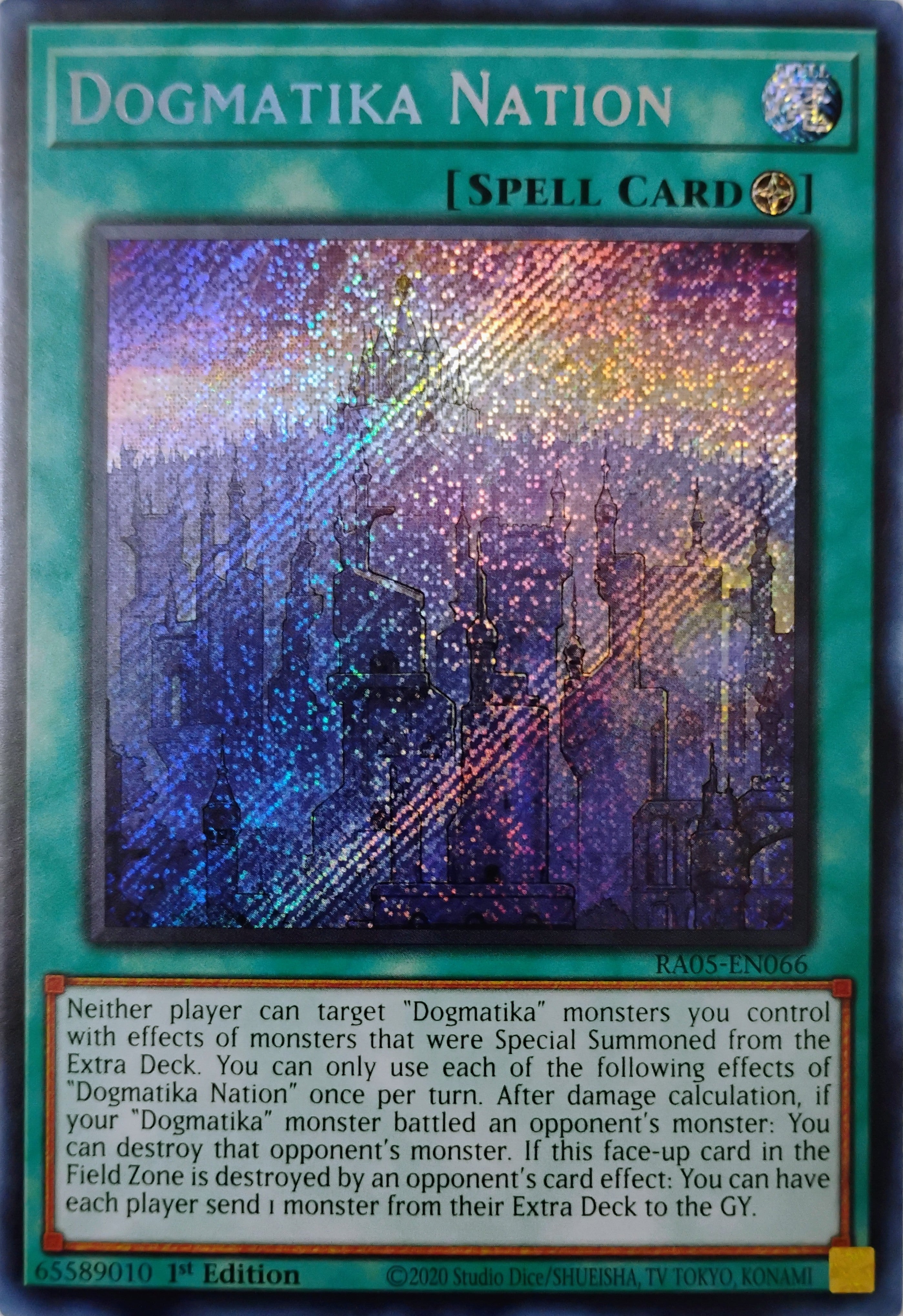 Yugioh! Dogmatika Nation Ra05-en066 1st edition Secreta