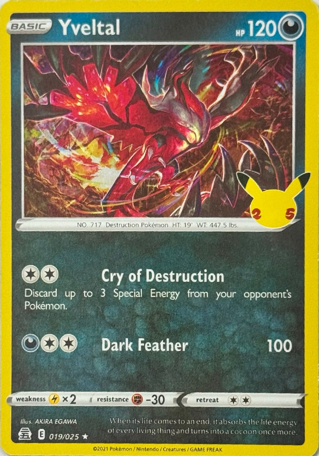 Pokémon Tcg Yveltal 019/025 Holo