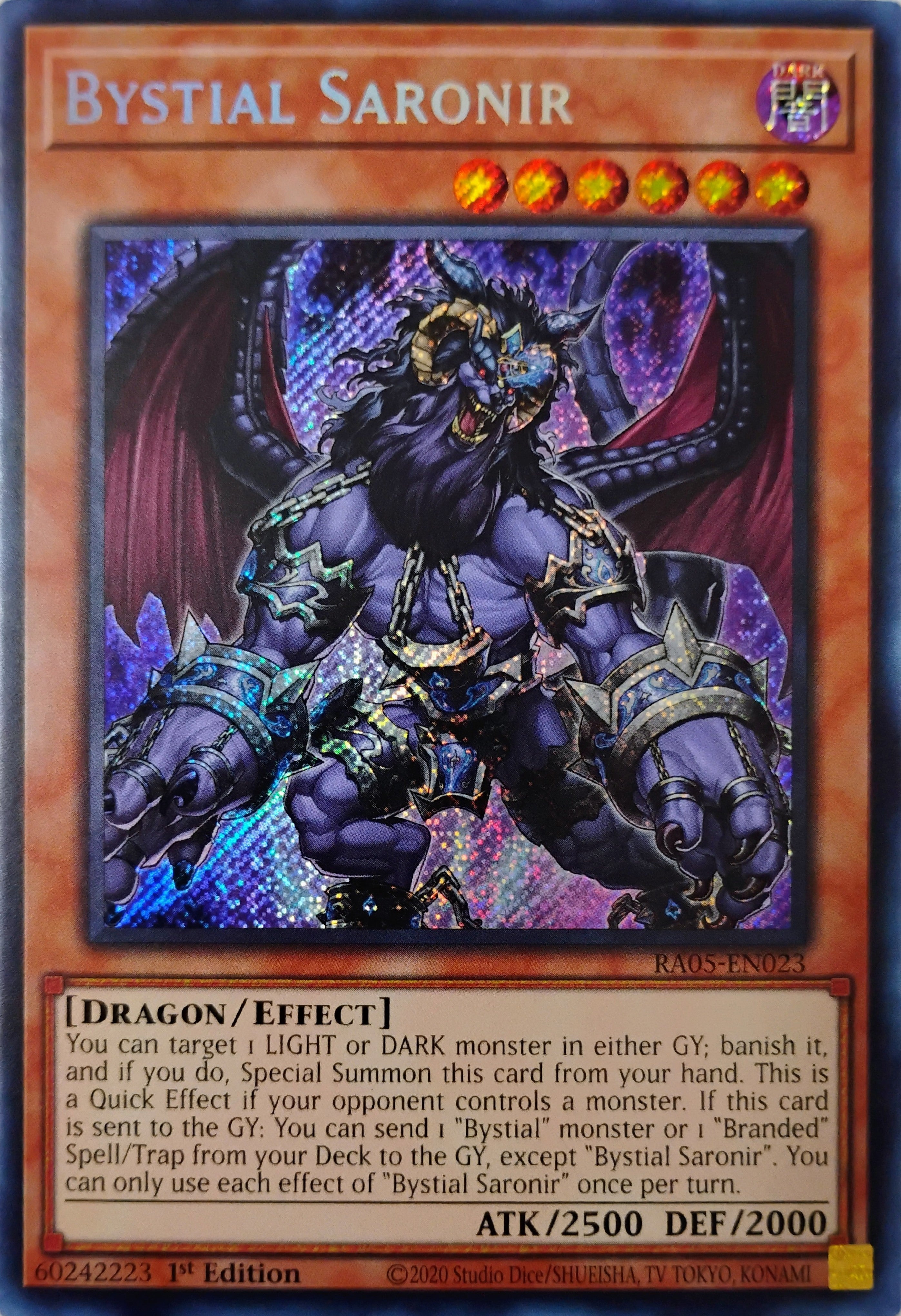 Yugioh! Bystial Saronir Ra05-en023 1st edition Secreta