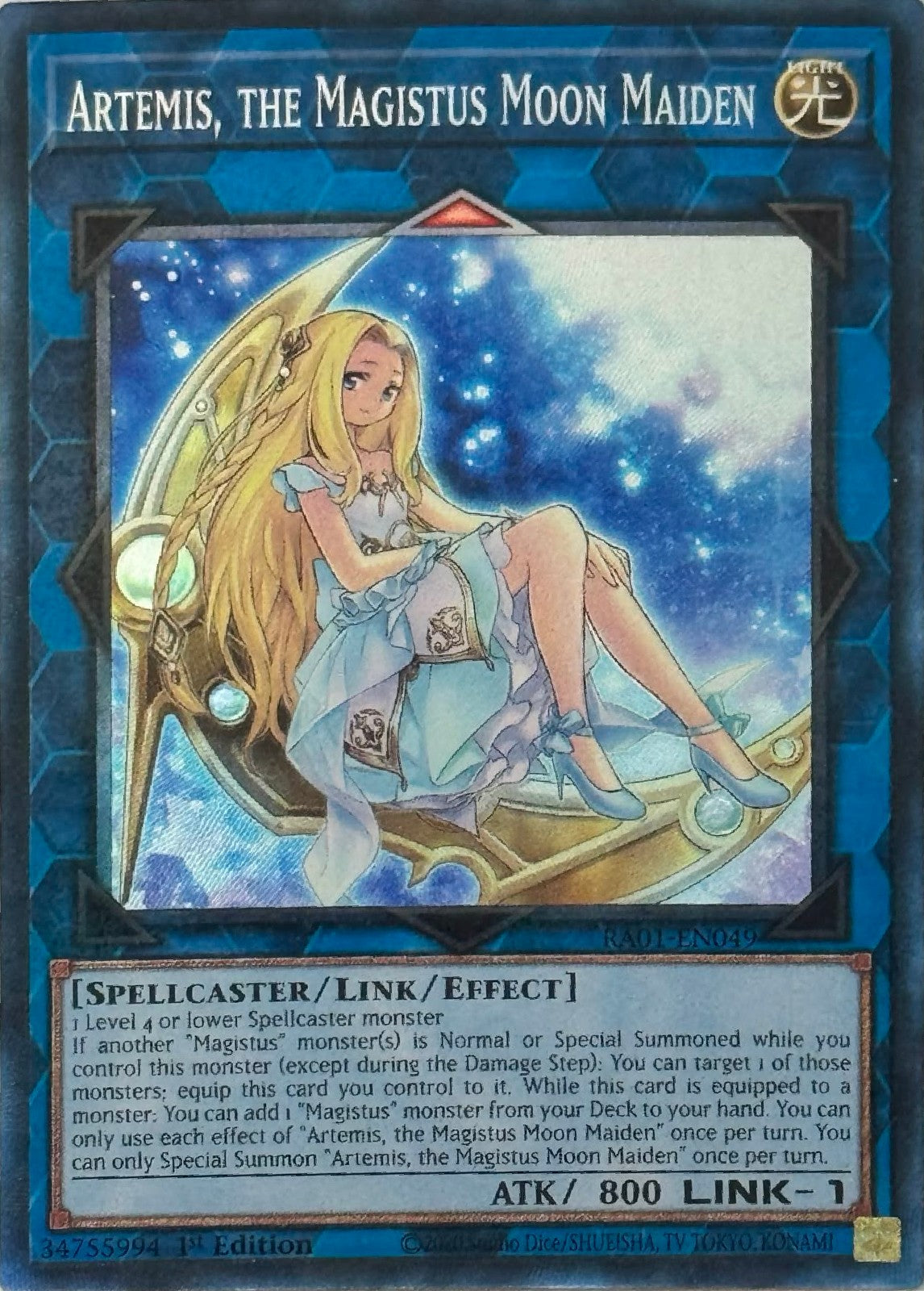 Yugioh! Artemis The Magistus Moon Maiden RA01-EN049 1st Edition Collector