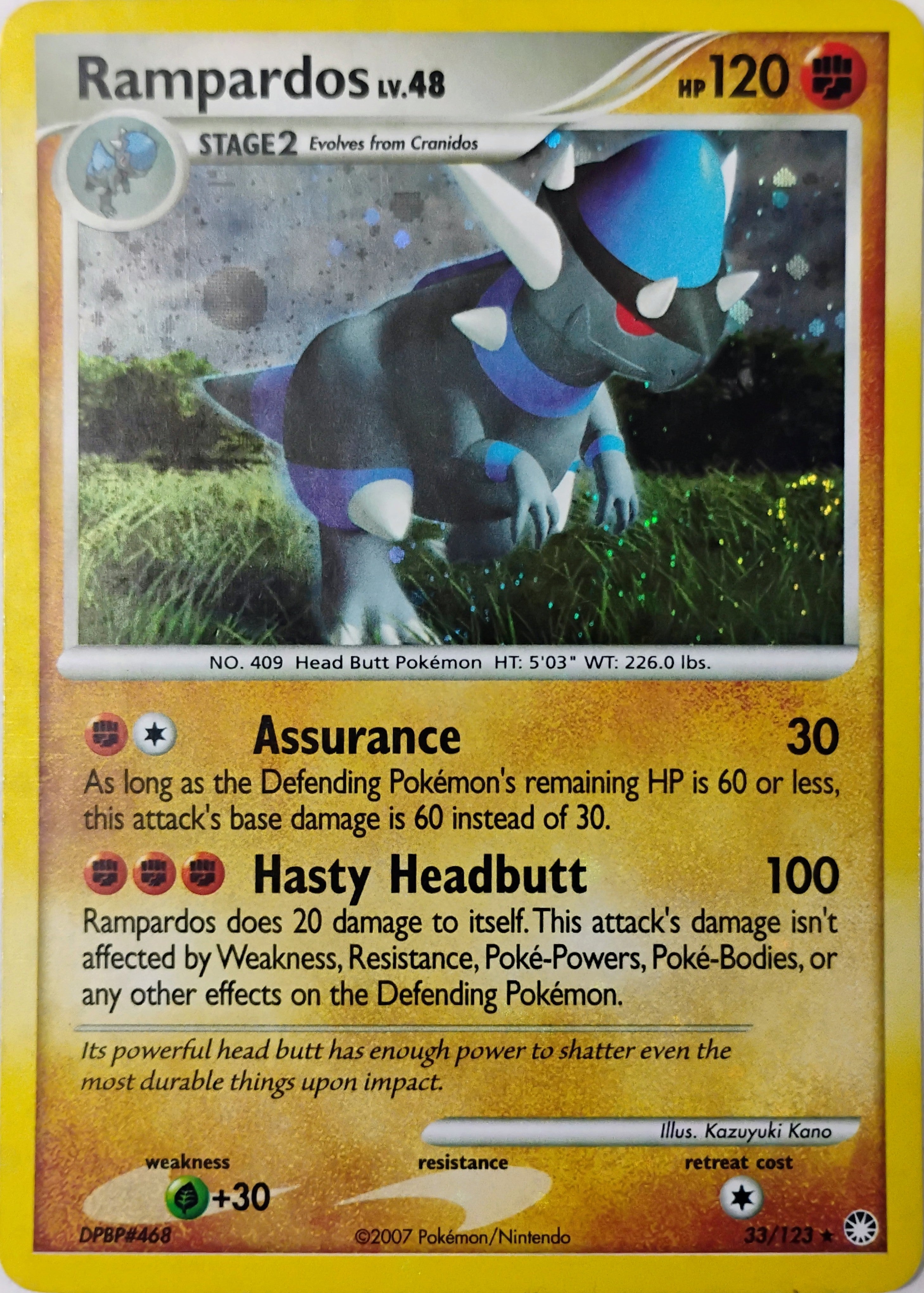 Pokémon tcg Rampardos Lv.48 33/123 Holo Cosmo