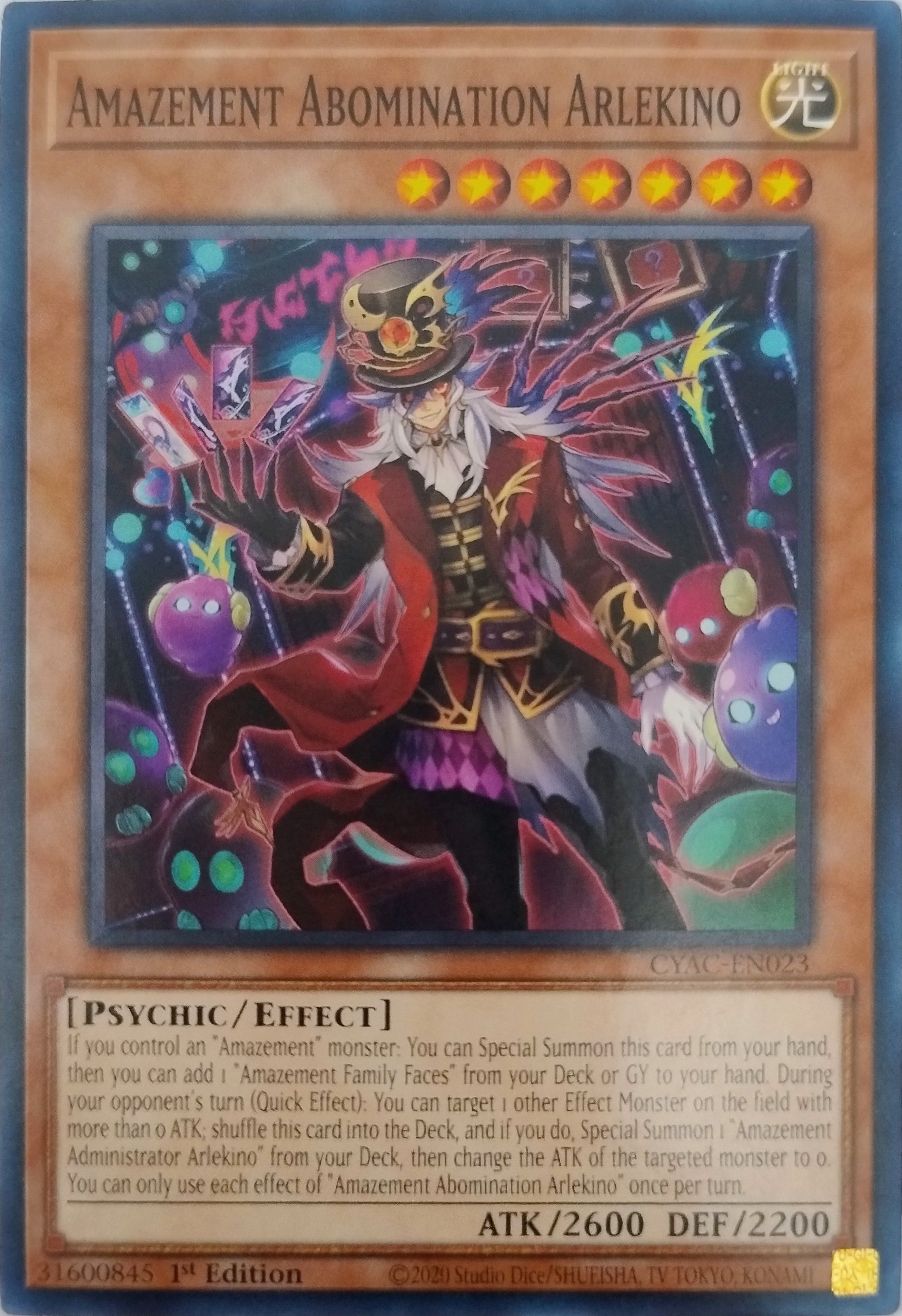 Yugioh! Amazement Abomination Arlekino Cyac-en023 1st Edition
