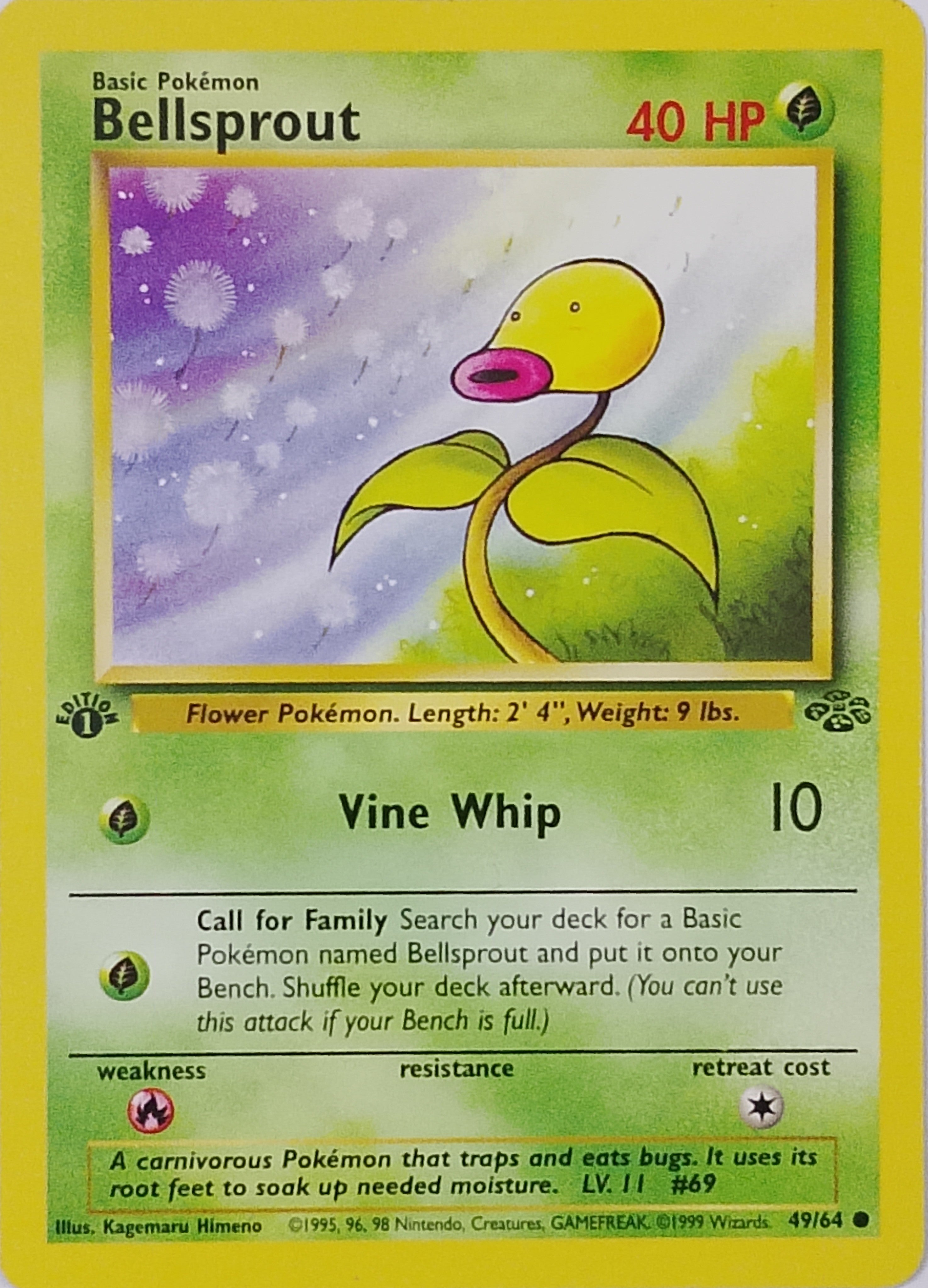 Pokémon Tcg Bellsprout 49/64 1 Edition