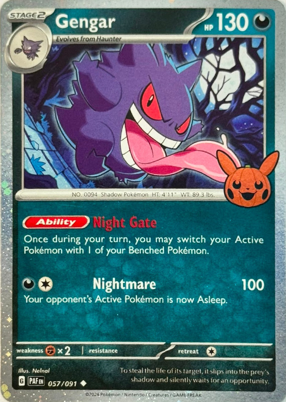 Pokémon Tcg Gengar 057/091 Holo Cosmo