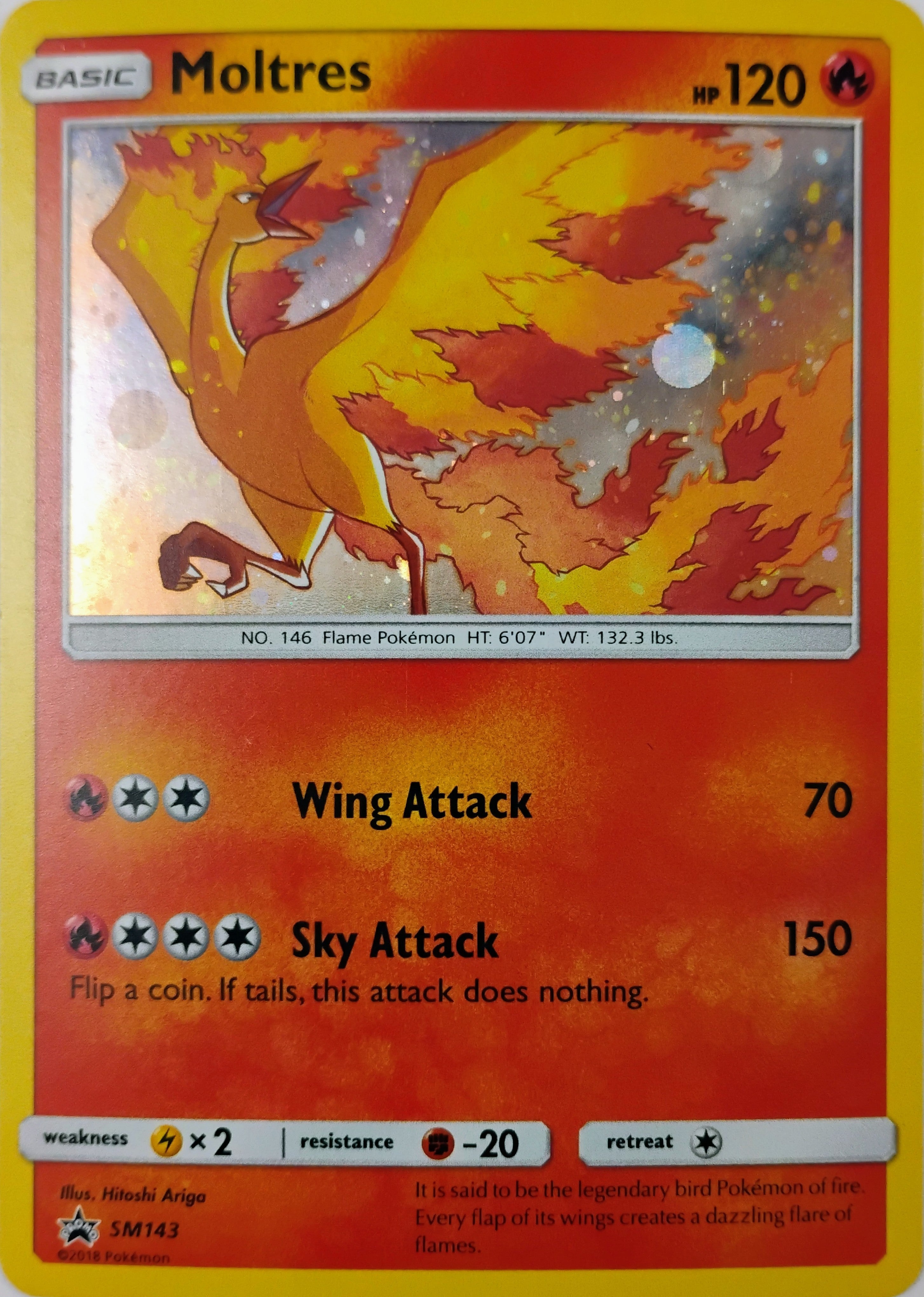 Pokémon tcg Moltres Sm143 Holo Cosmo