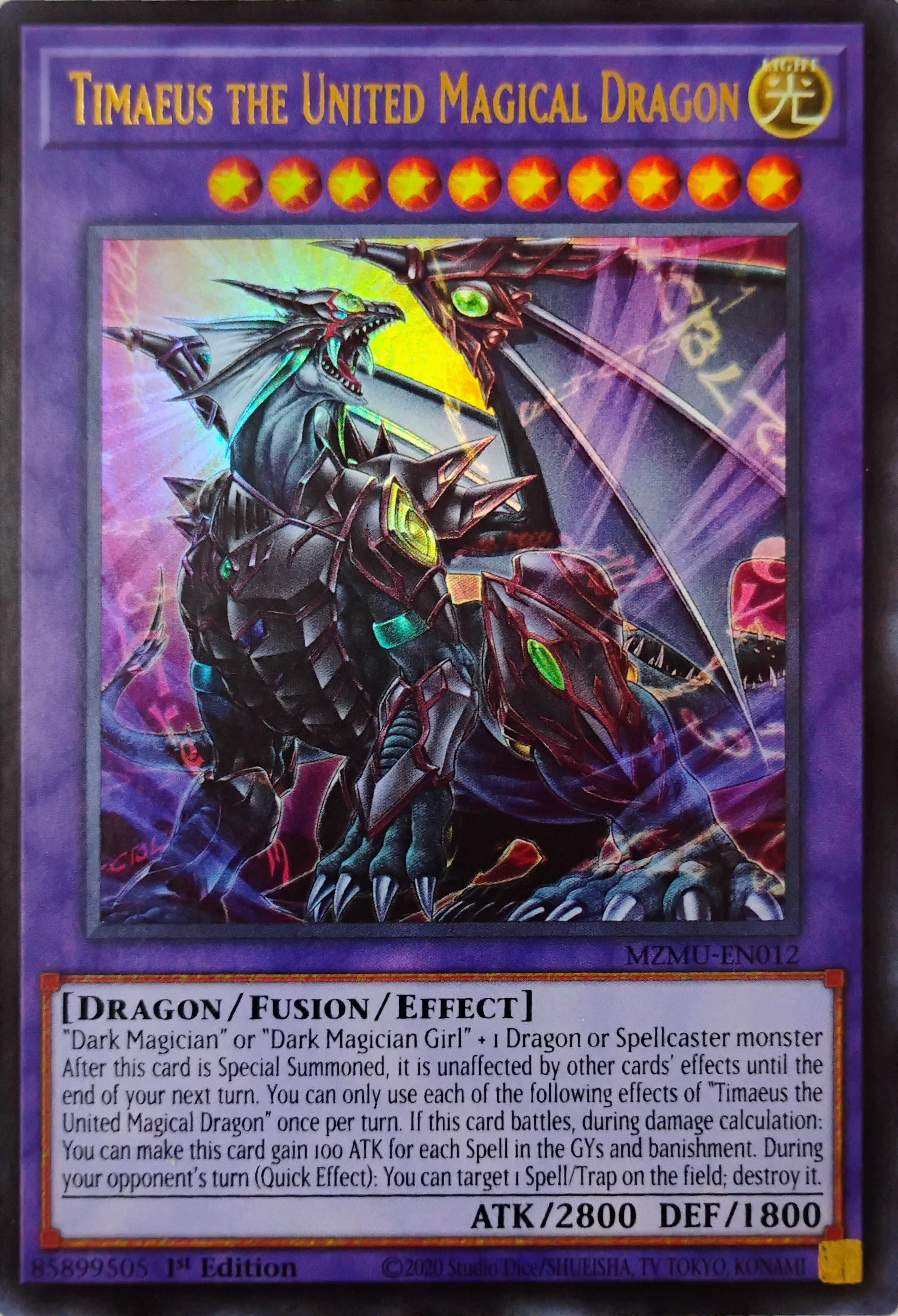 Yugioh! Timaeus The United Magical Dragon Mzmu-en012 Ultra Rare