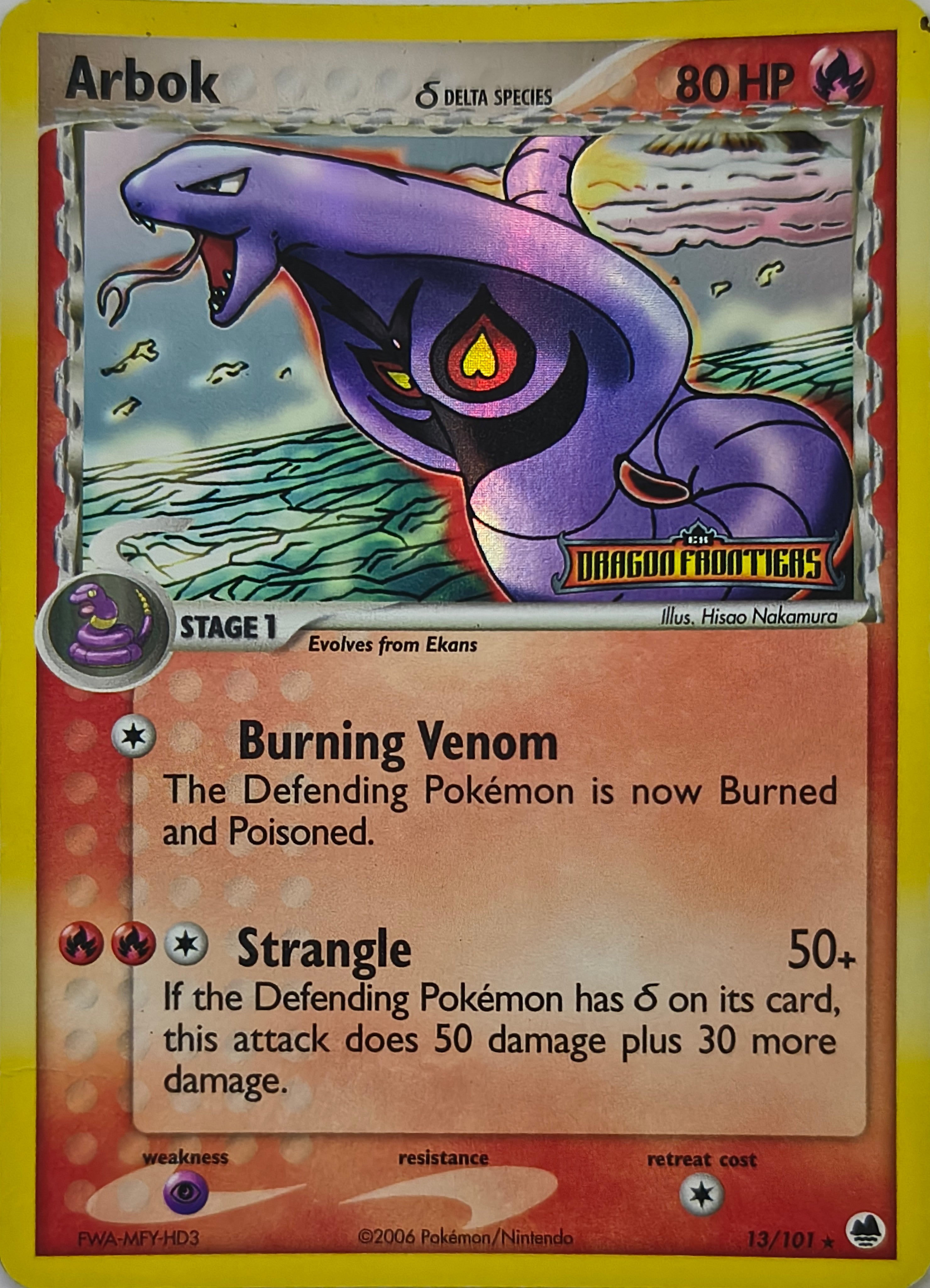 Pokémon tcg Arbok 13/101 Holo Rare (Dragon Frontiers)