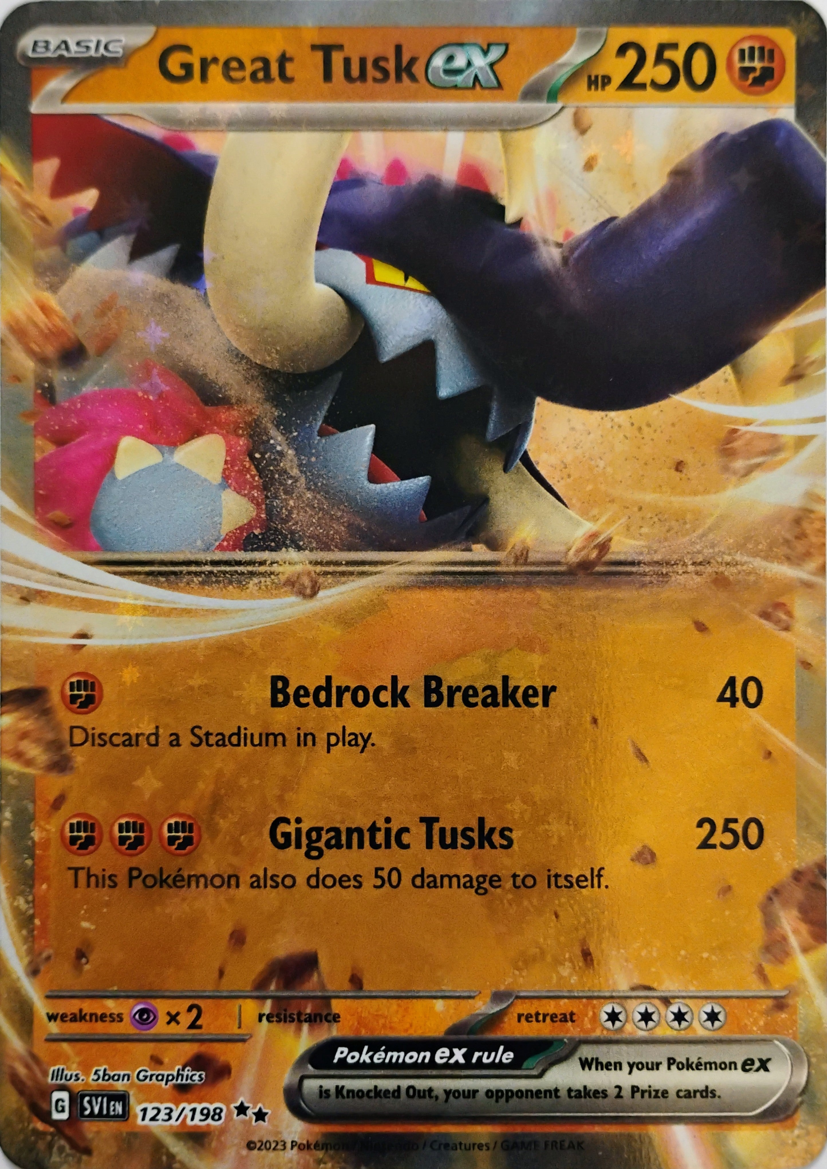 Pokémon tcg Great Tusk Ex 123/198